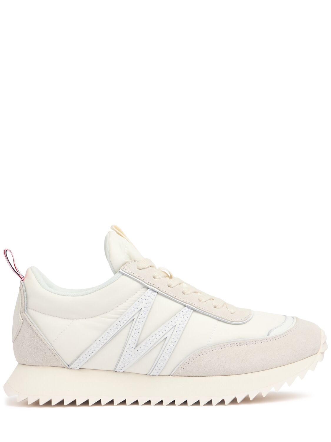 Shop Moncler Pacey Nylon Sneakers In Milk White