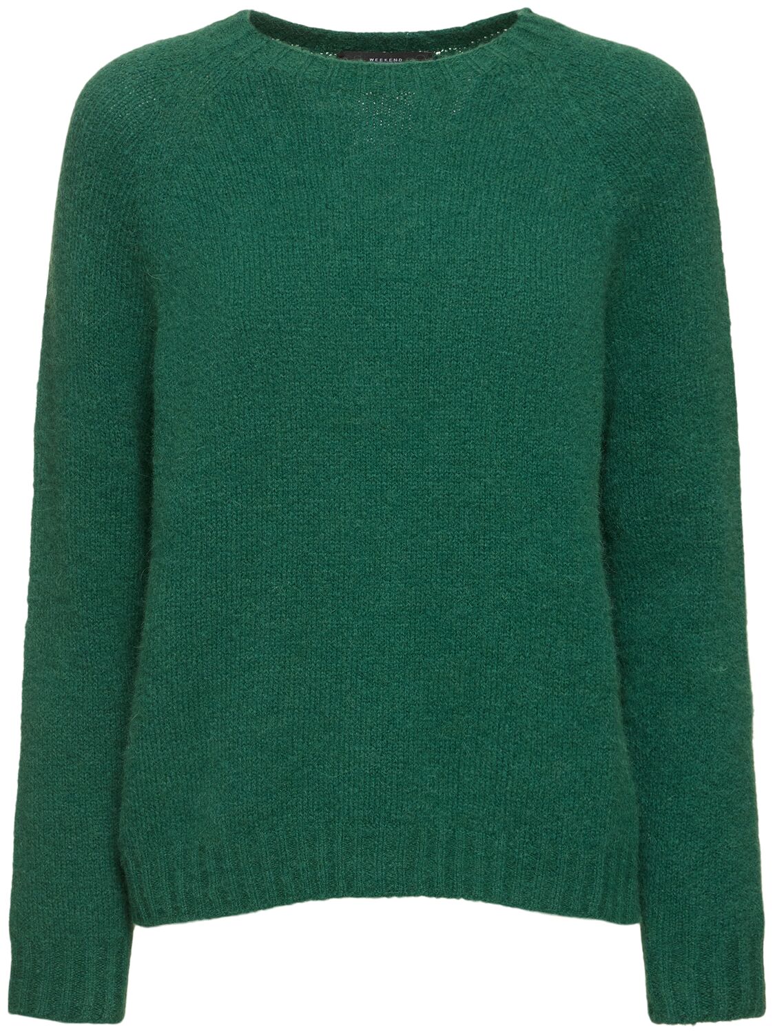 Shop Weekend Max Mara Ghiacci Alpaca Blend Crewneck Sweater In Dunkelgrün