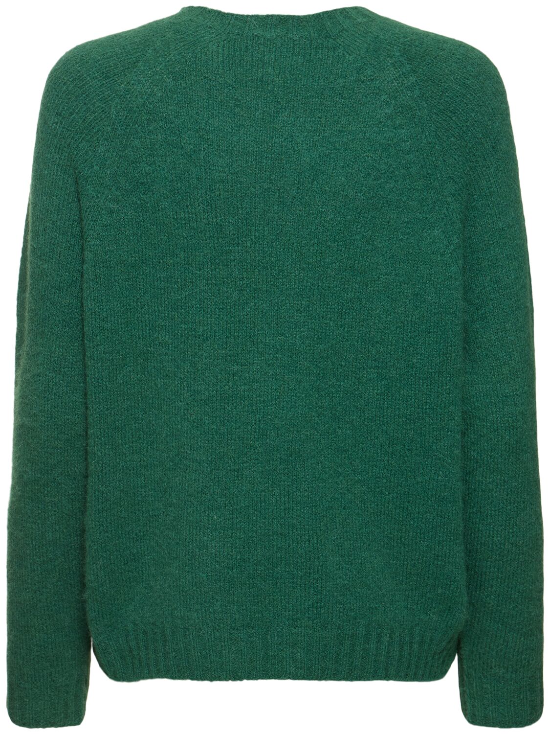 Shop Weekend Max Mara Ghiacci Alpaca Blend Crewneck Sweater In Dunkelgrün