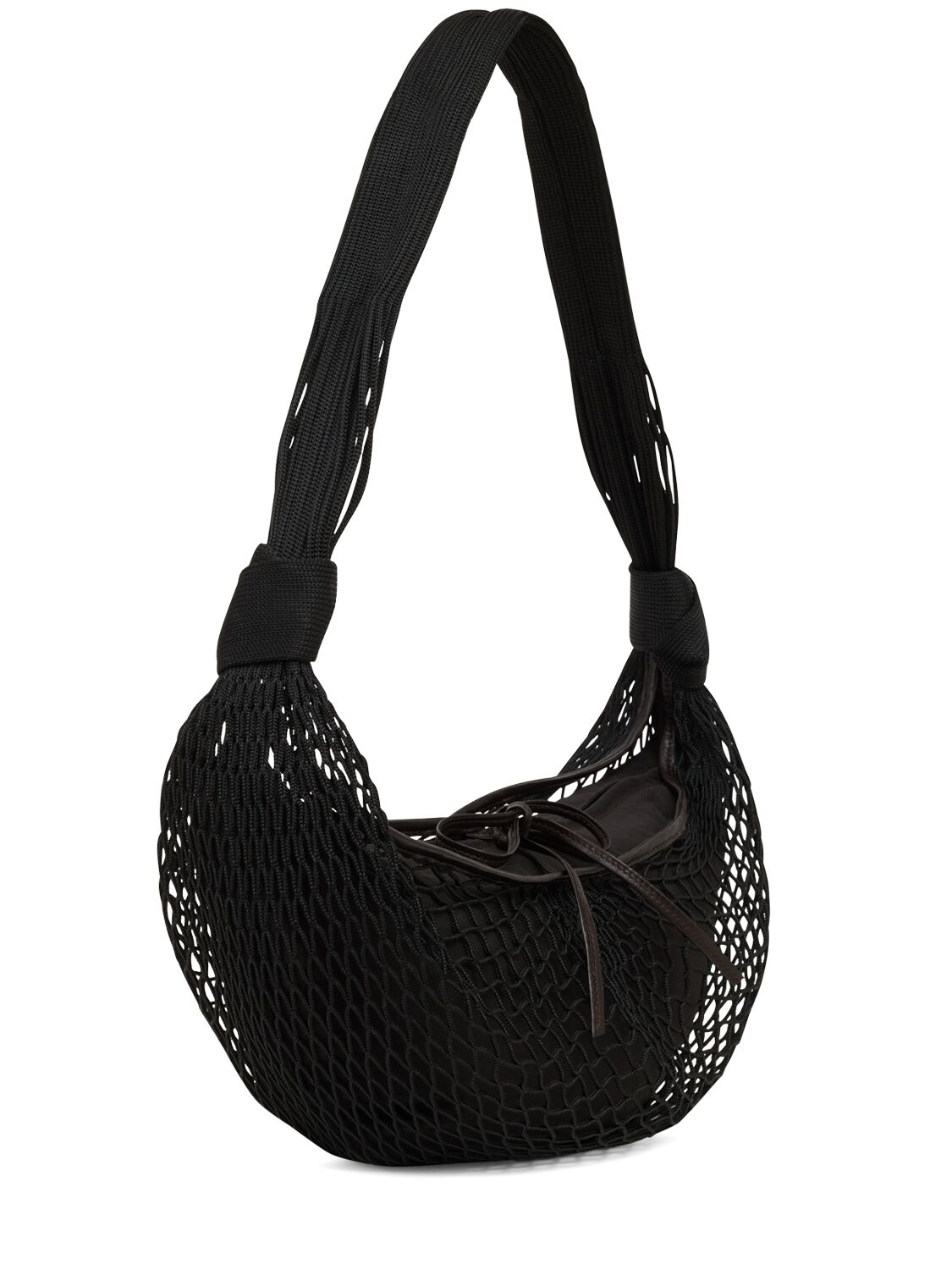 Shop Lemaire Medium Fortune Croissant Filt Net Bag In Black