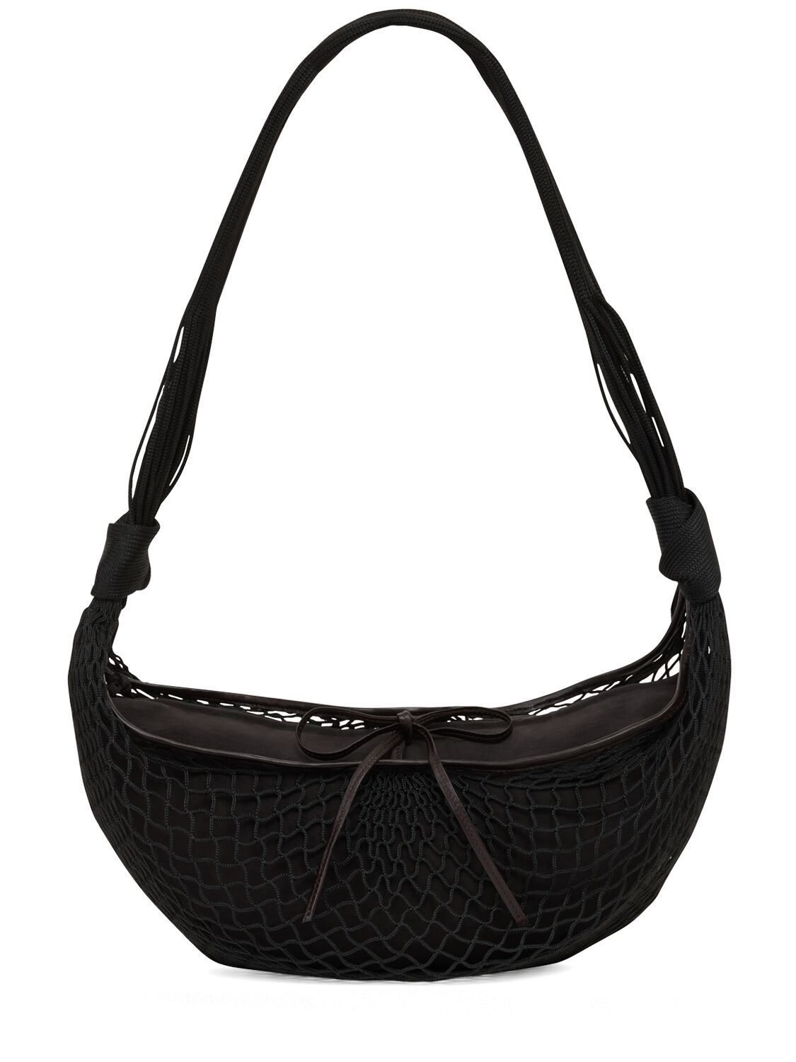 Lemaire Medium Fortune Croissant Filt Net Bag In Black