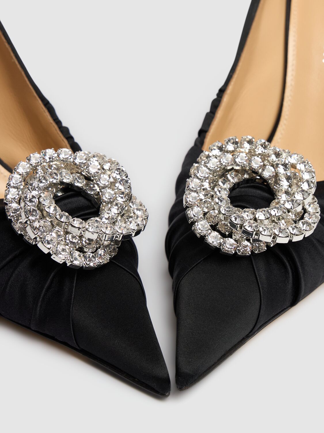 Shop Mach & Mach 85mm Galaxy Satin Pumps In Black