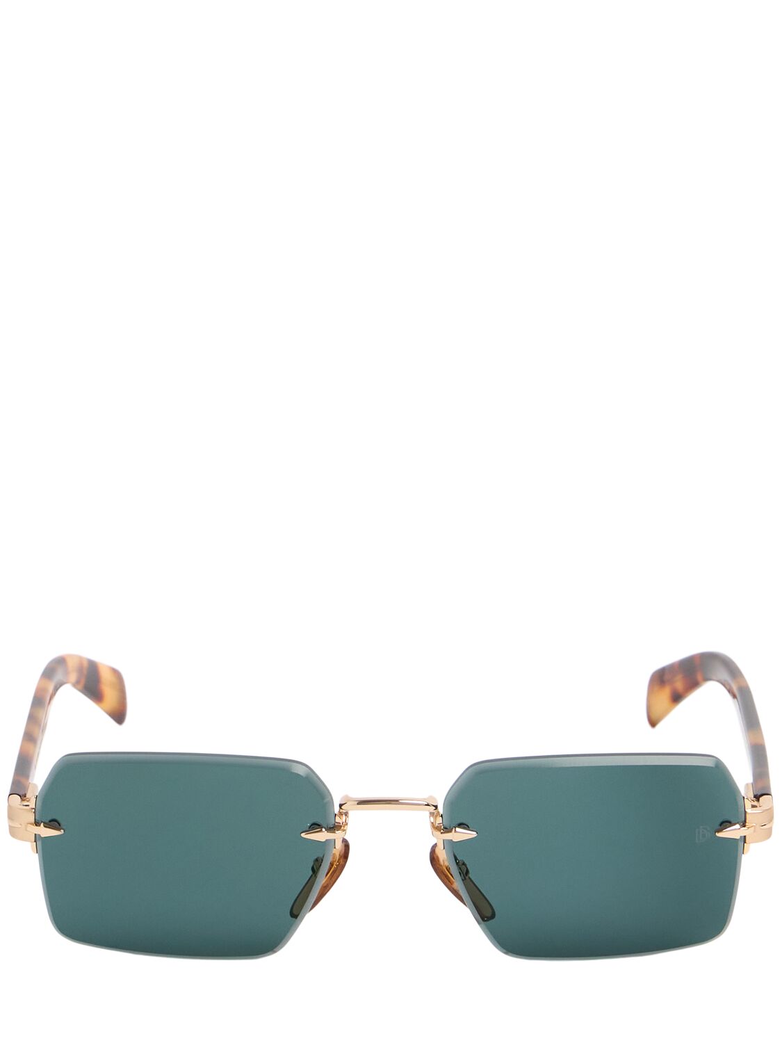 Db Eyewear By David Beckham Db Squared Metal Sunglasses In Gold/green
