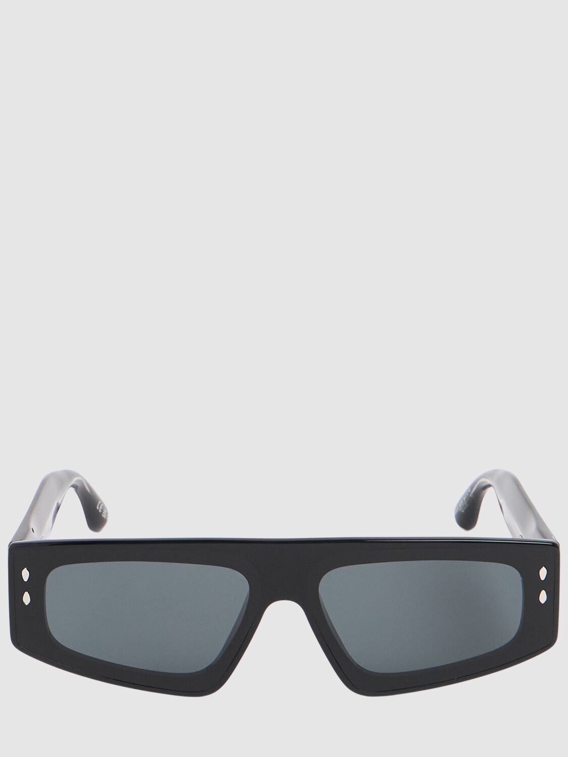 Isabel Marant Maxi Temple Squared Acetate Sunglasses In Black/grey