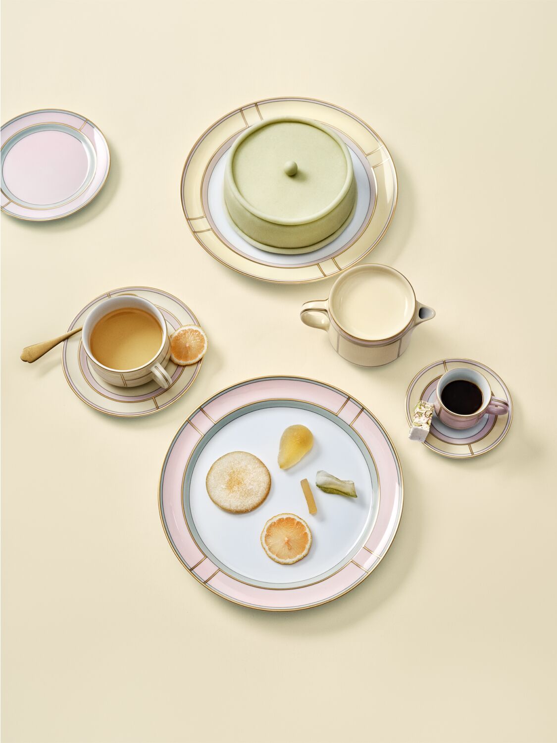 Ginori 1735 Set Of 2 Colonna Diva Giallo Coffee Cups And Saucers In Yellow