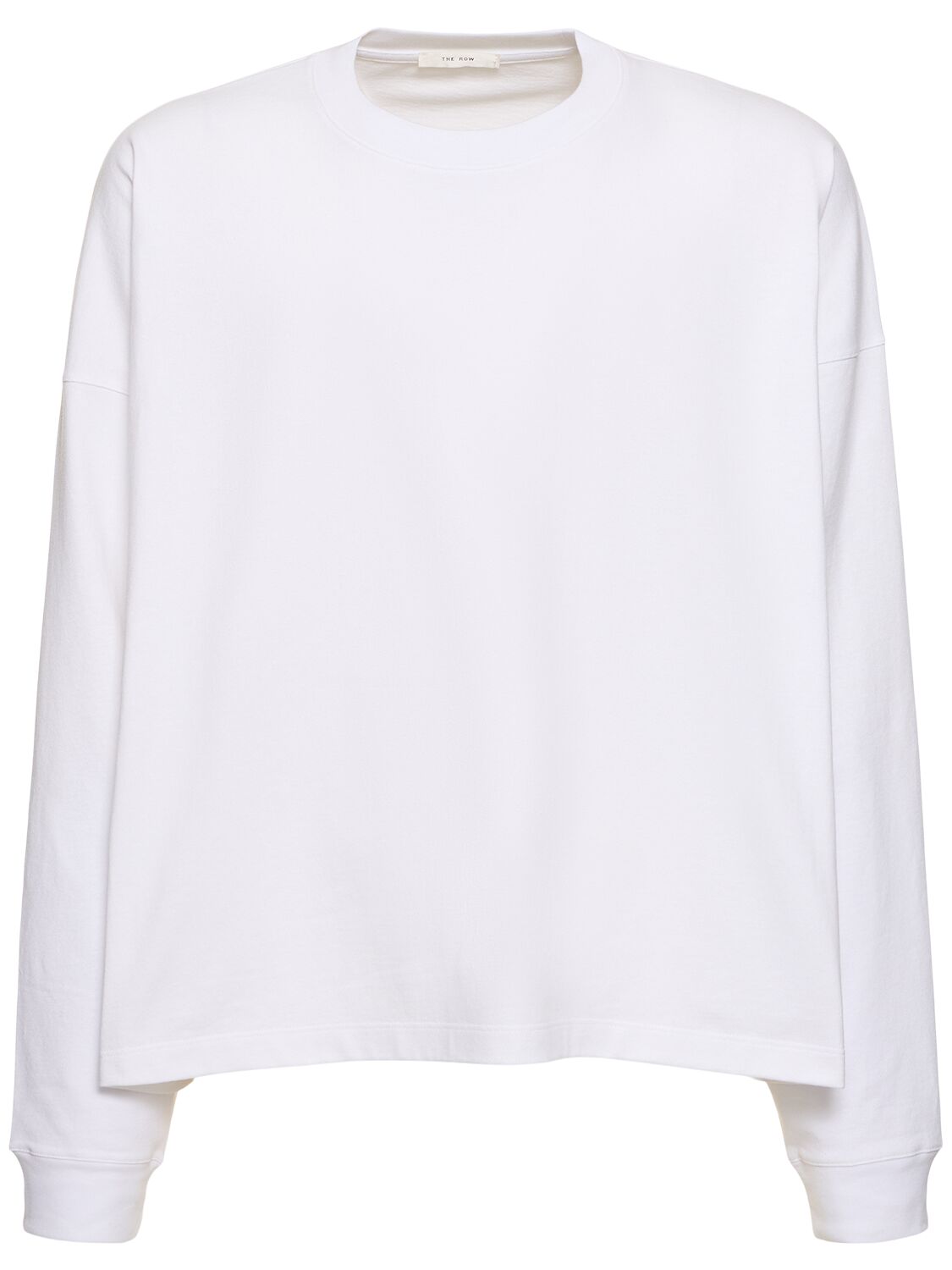 The Row Haru Long Sleeve Cotton T-shirt In 白色