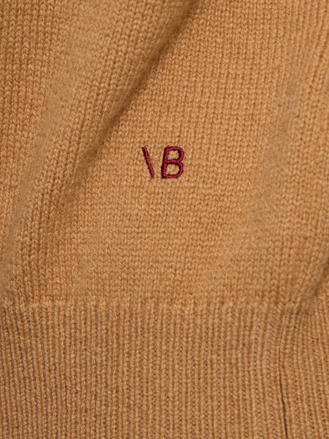 Victoria Beckham Turtleneck Wool Sweater In Tobacco