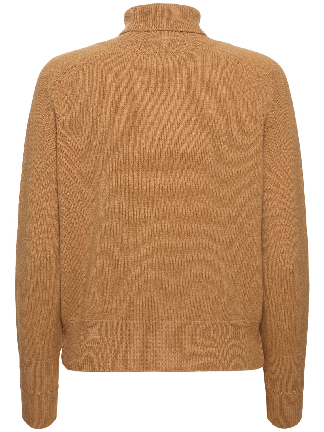 Victoria Beckham Turtleneck Wool Sweater In Tobacco