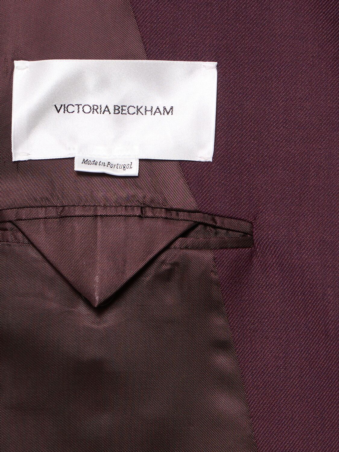 Shop Victoria Beckham Fluid Wool Blend Single Breasted Jacket In Burgundy