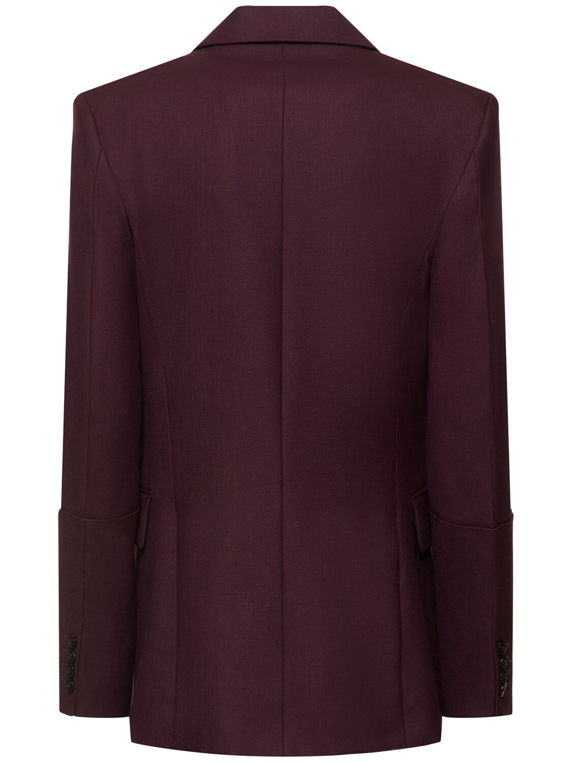 Shop Victoria Beckham Fluid Wool Blend Single Breasted Jacket In Burgundy