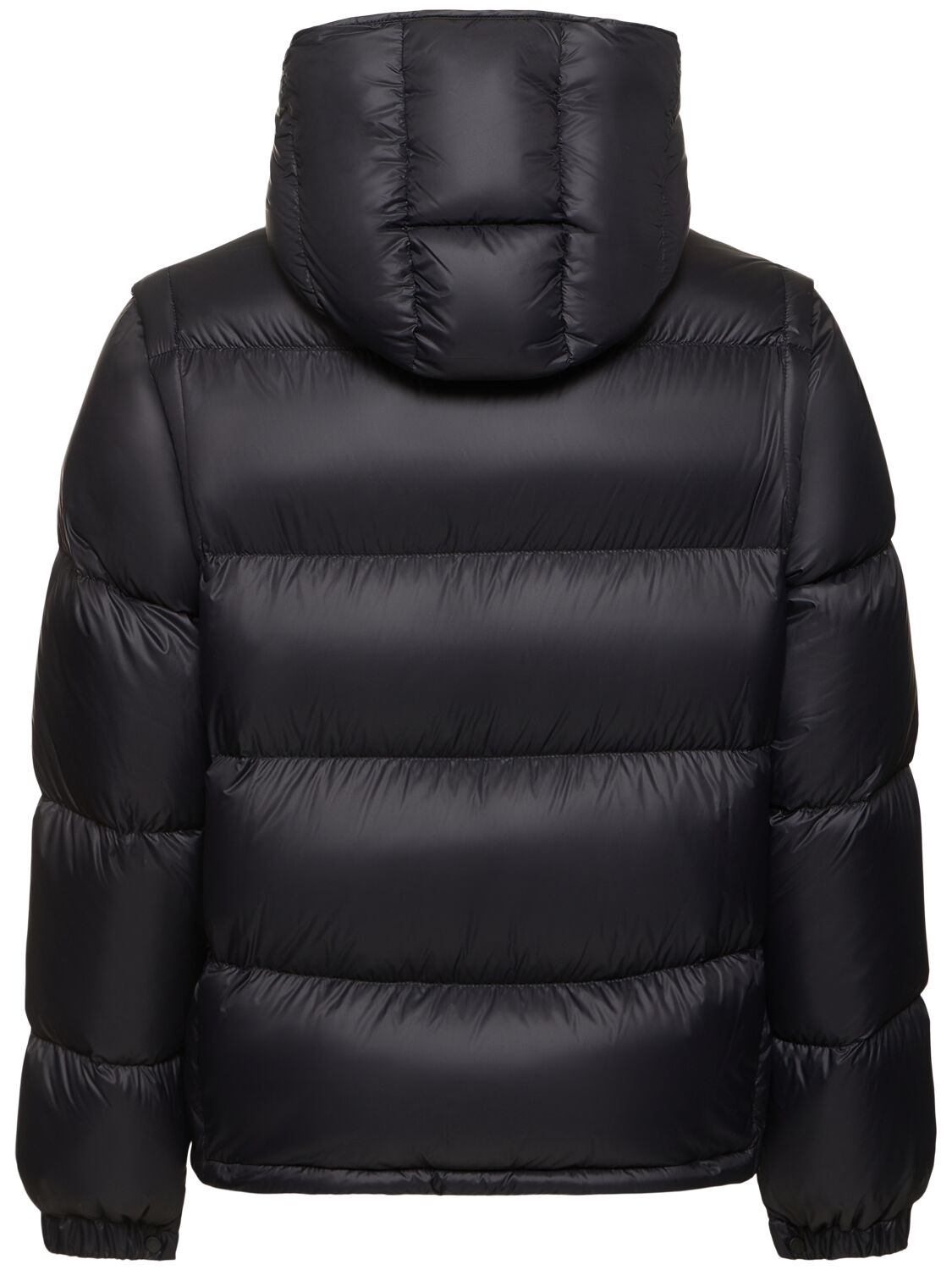 Shop Moncler Cyclone Nylon Down Jacket In Dark Blue