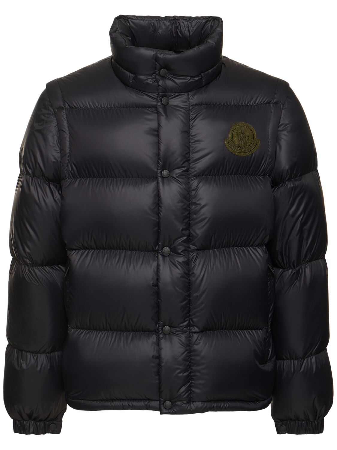 Shop Moncler Cyclone Nylon Down Jacket In Dark Blue