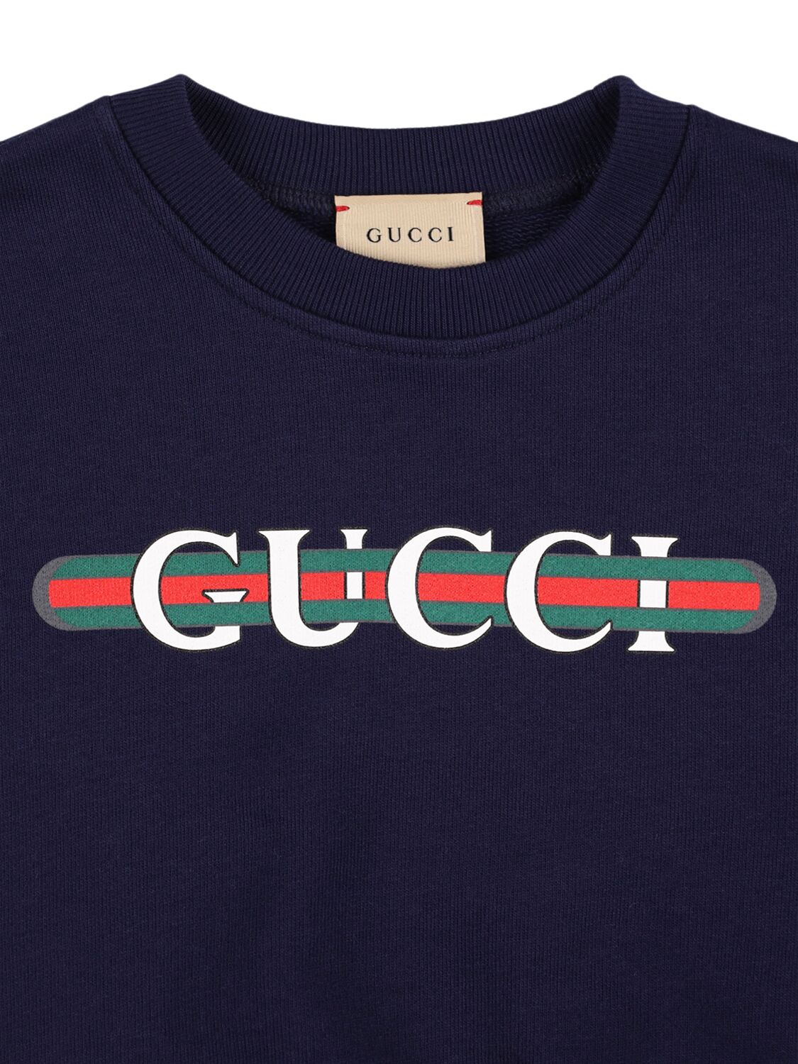 Shop Gucci Felted Cotton Jersey Sweatshirt In Dark Night