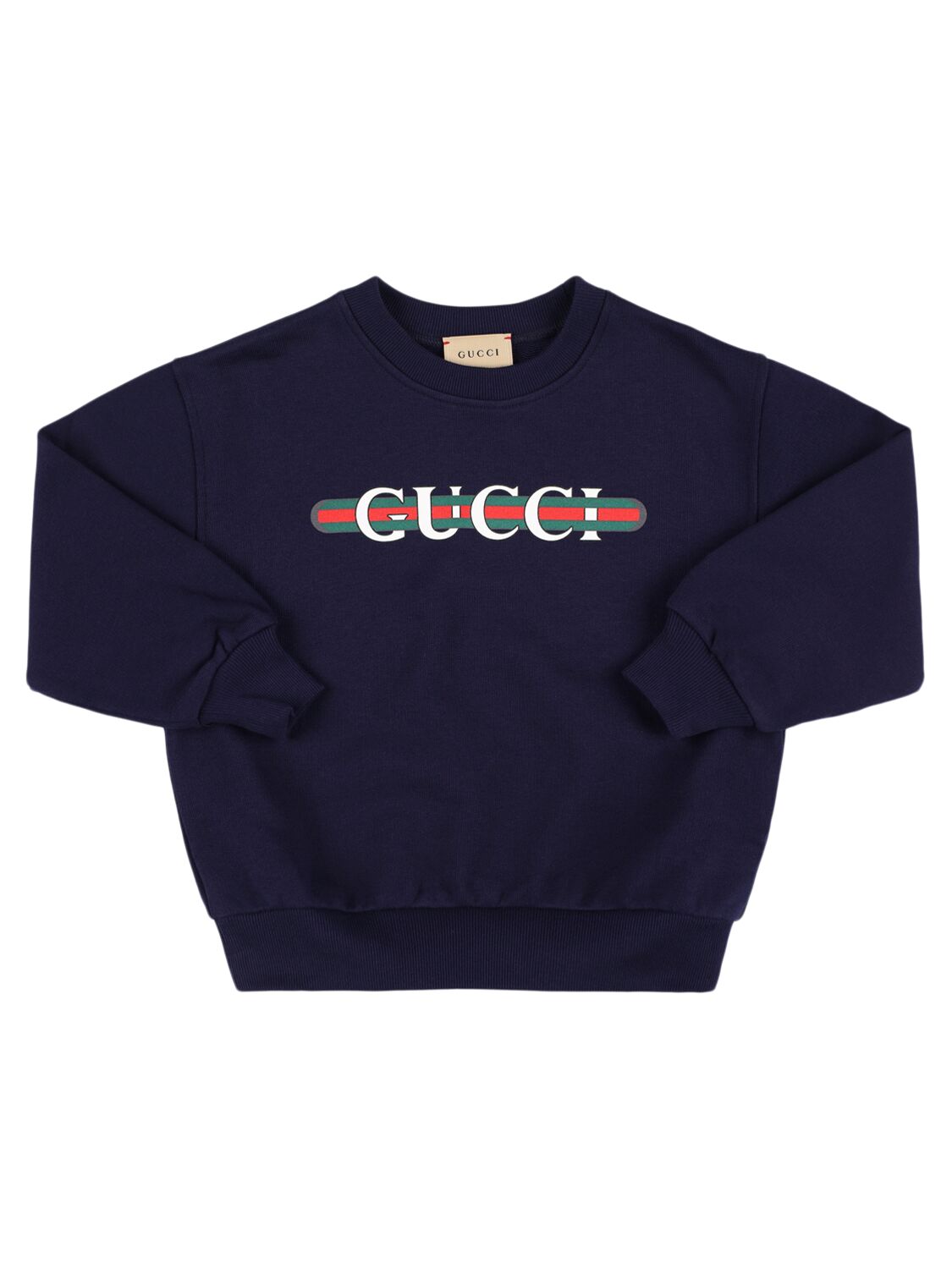 Gucci Felted Cotton Jersey Sweatshirt In Blue