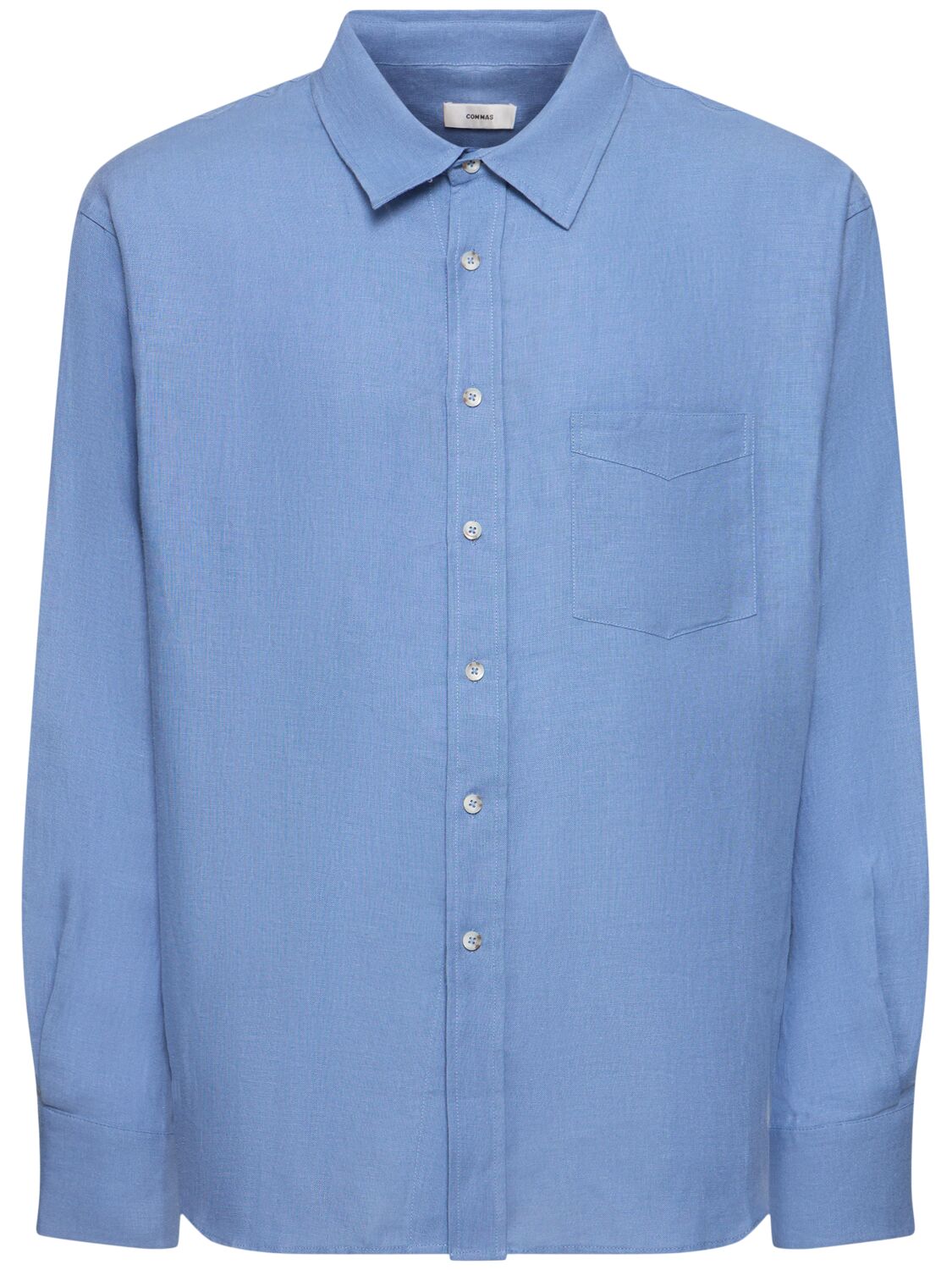 Commas Relaxed Linen Shirt In Blue