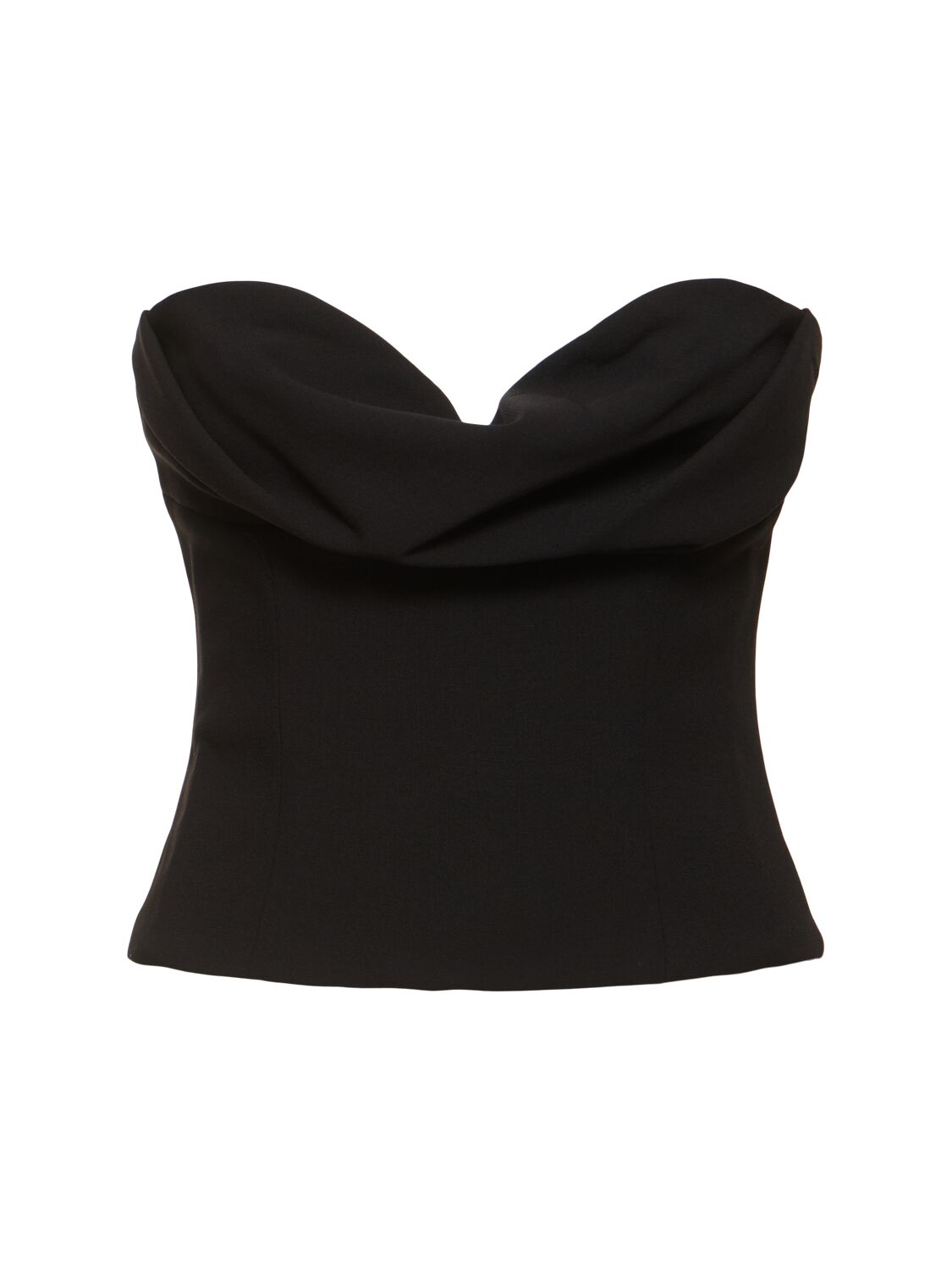 Magda Butrym Strapless Wool Blend Corset Top In Black