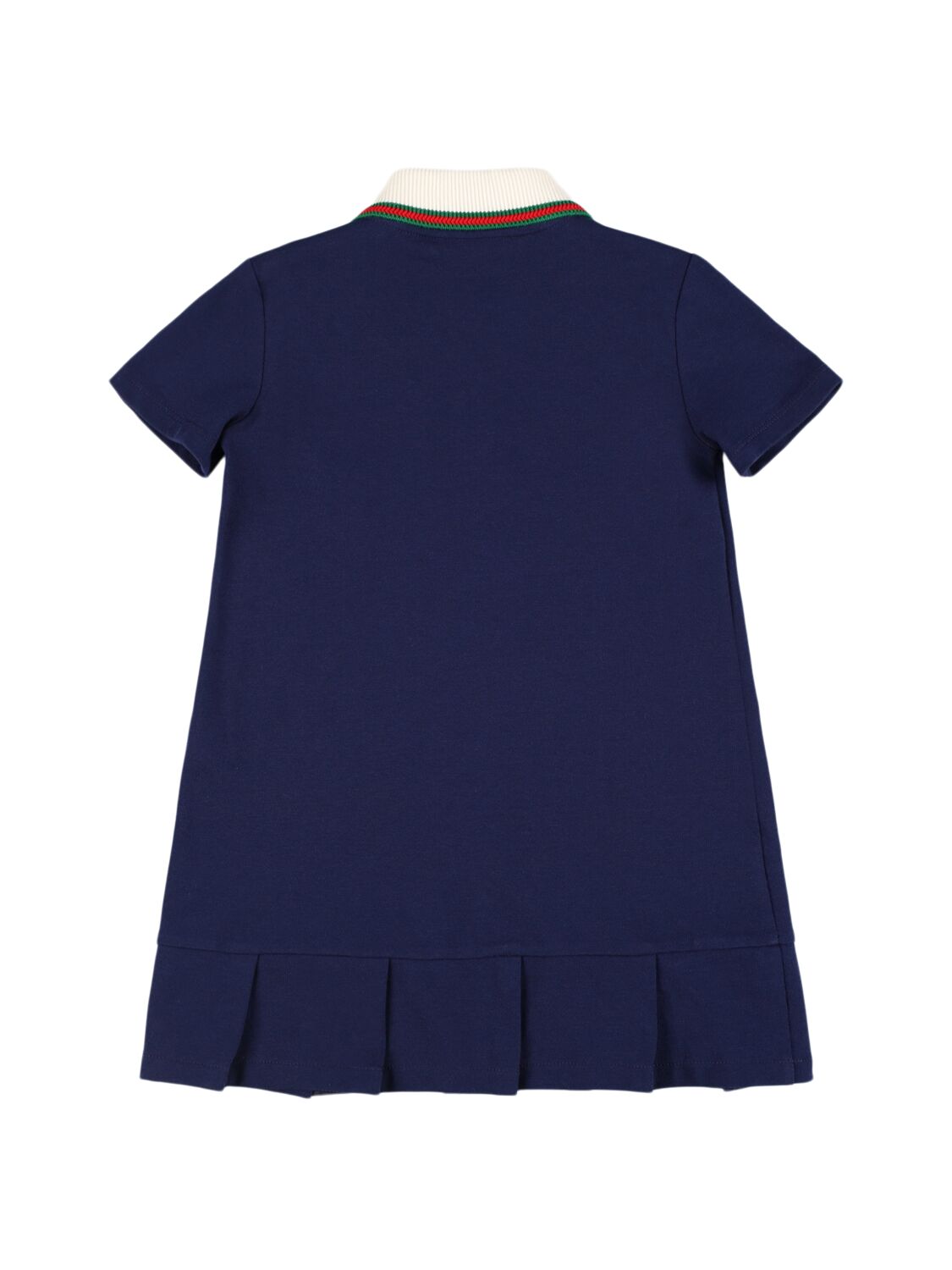 Shop Gucci Web Heavy Cotton Polo Dress In Blue/multi