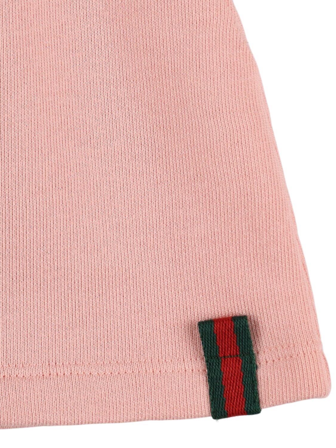 Shop Gucci Felted Cotton Jersey Skirt In Smooth Pink