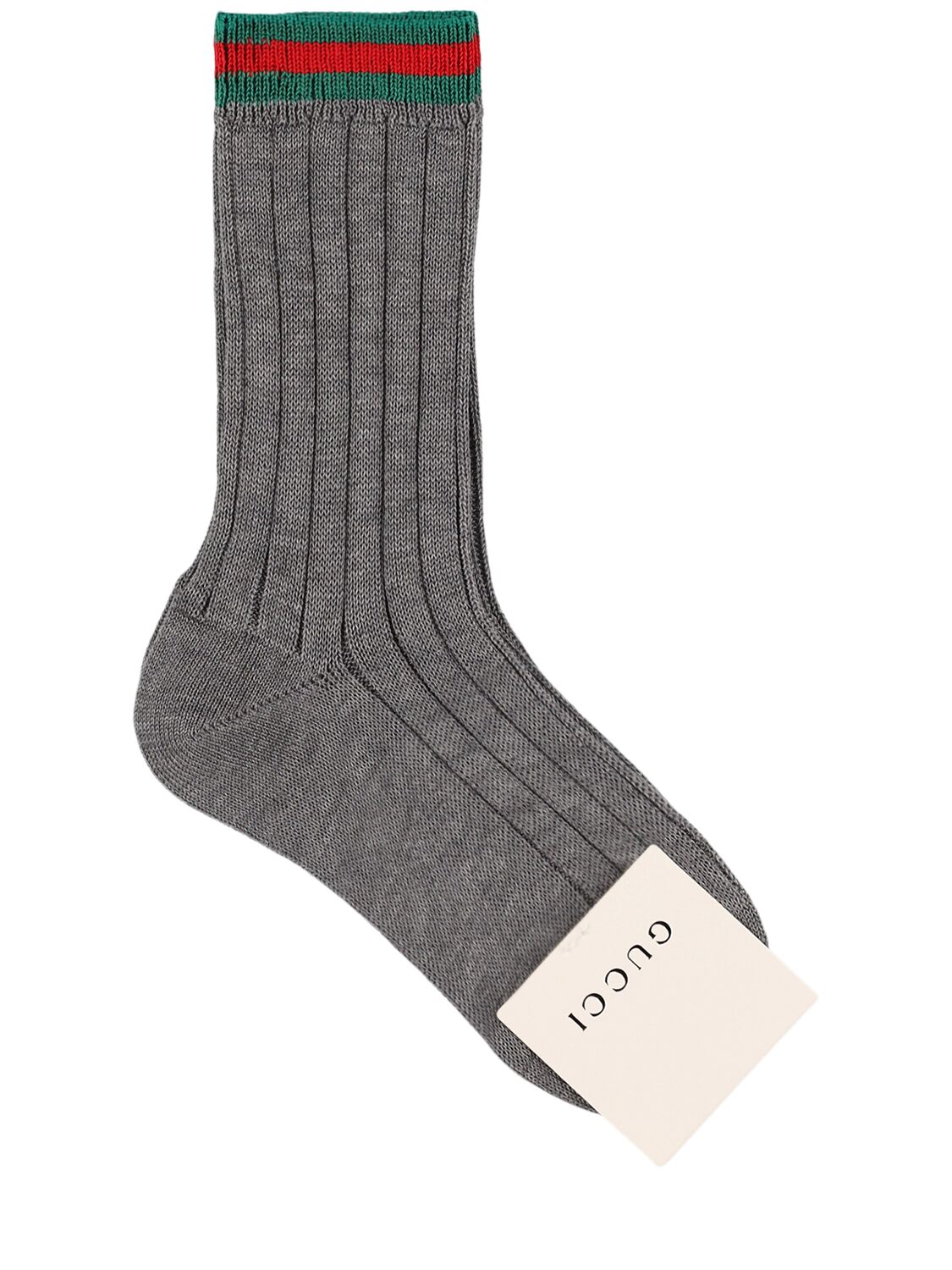Gucci Cotton Socks W/web In Gray