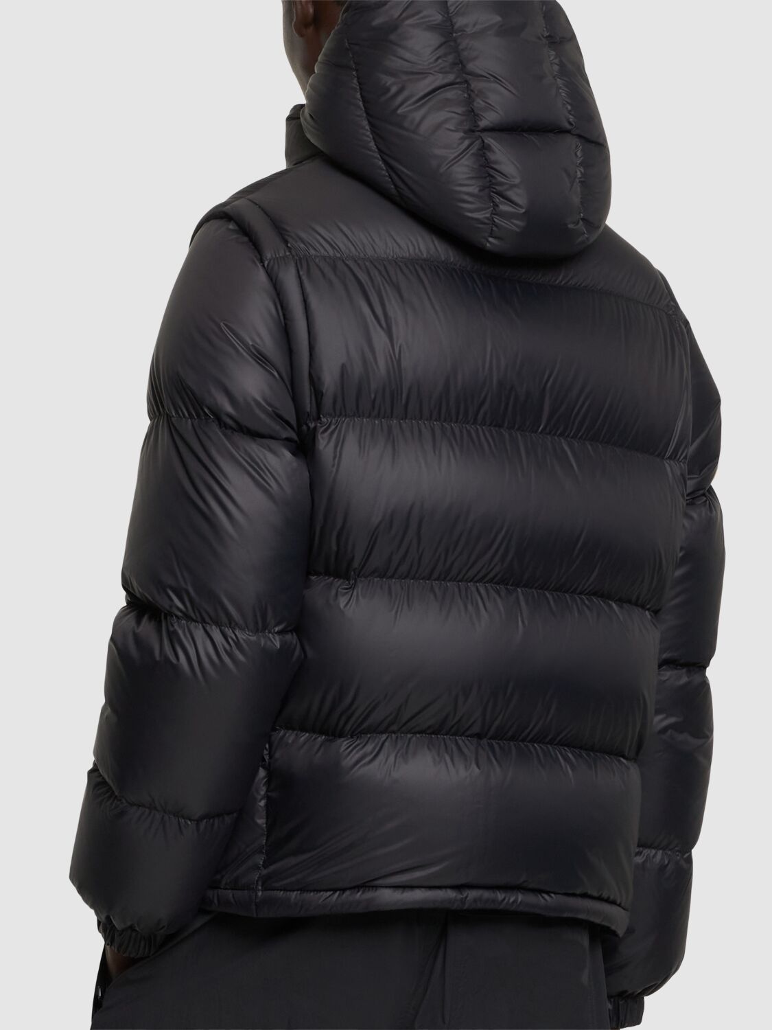 Shop Moncler Cyclone Nylon Down Jacket In Dark Blue