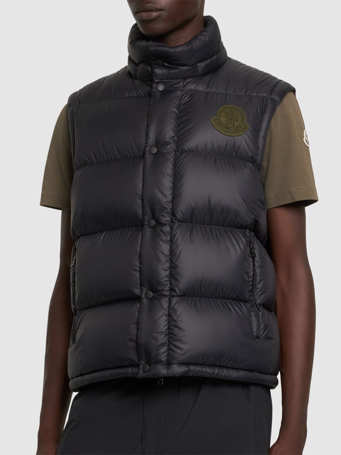 Shop Moncler Cyclone Nylon Down Jacket In Dark Blue