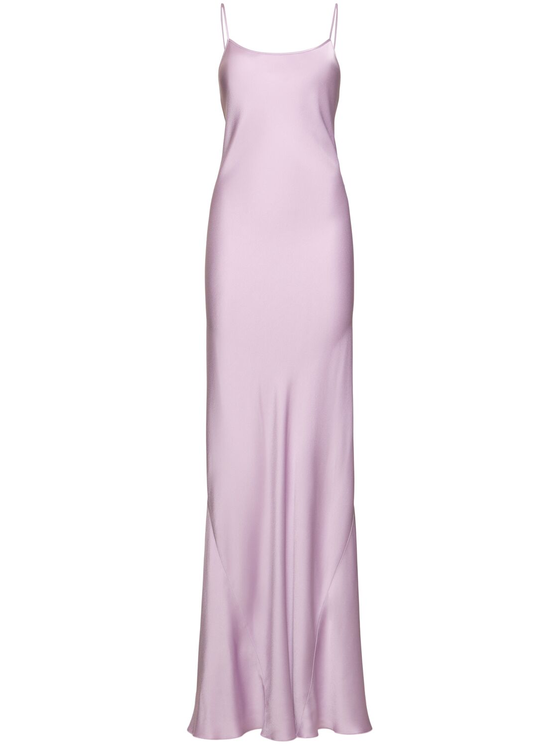 Victoria Beckham Cami Satin Open Back Long Dress In Lilac