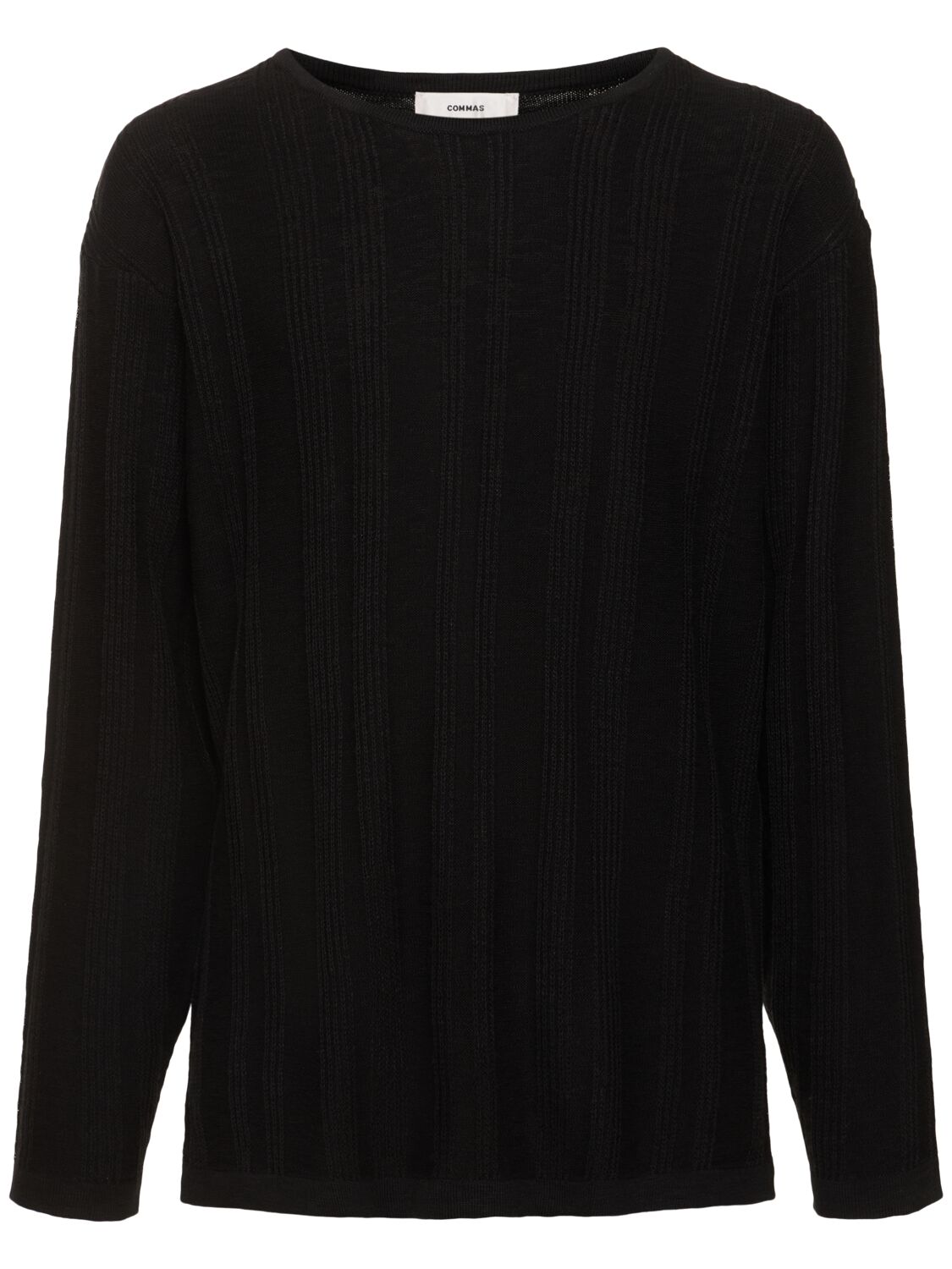 Commas Cotton Blend Sweater In Black