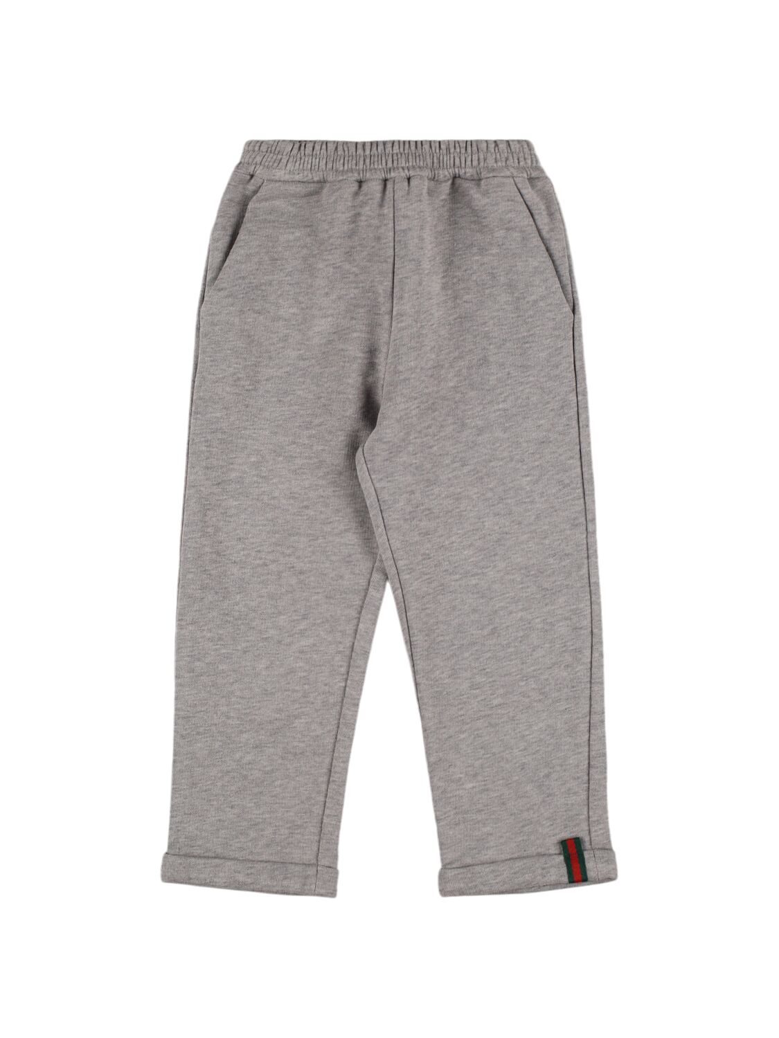 Gucci Felted Cotton Jersey Sweatpants In Gray