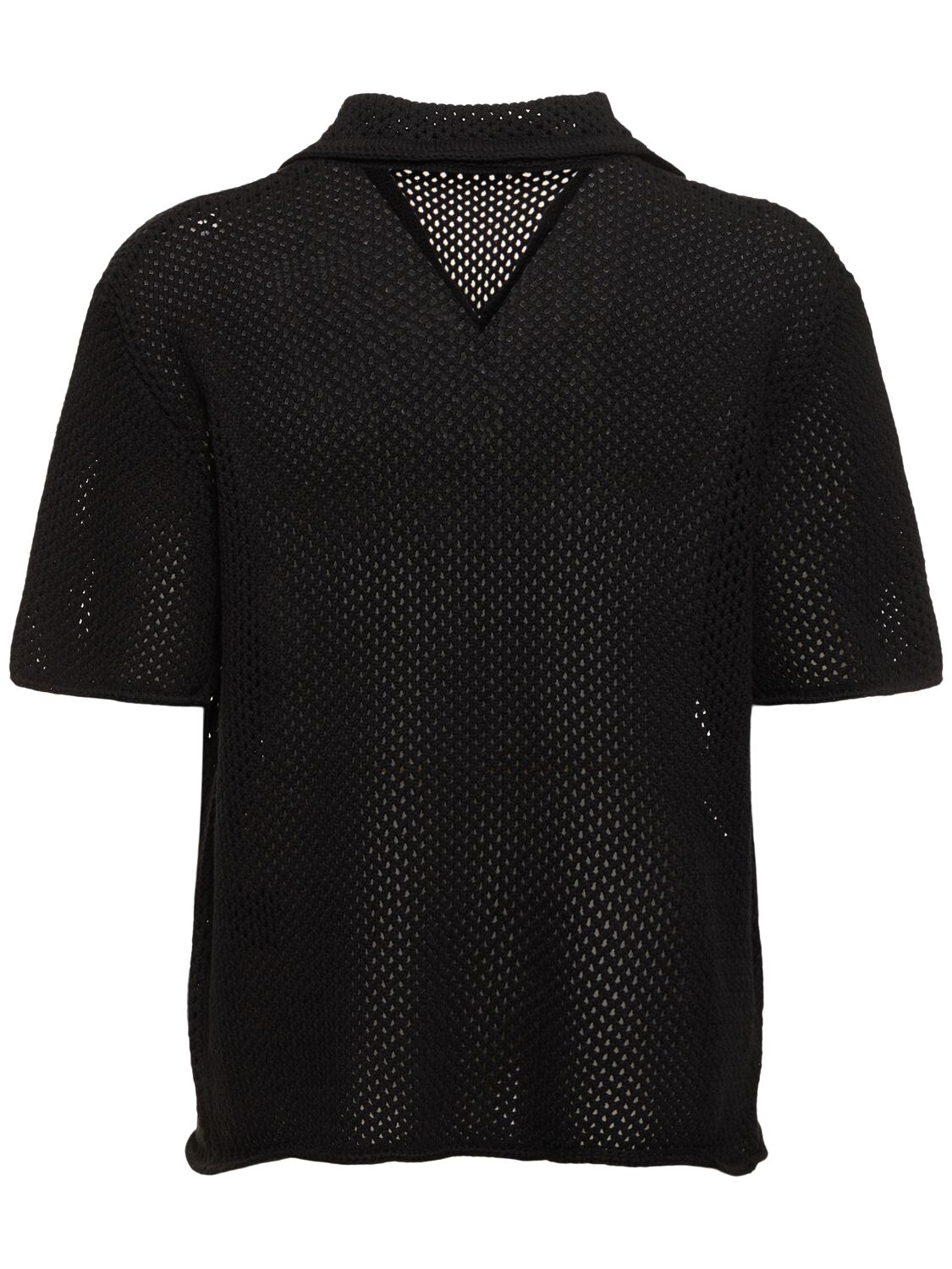 Shop Commas Crochet Polo In Black