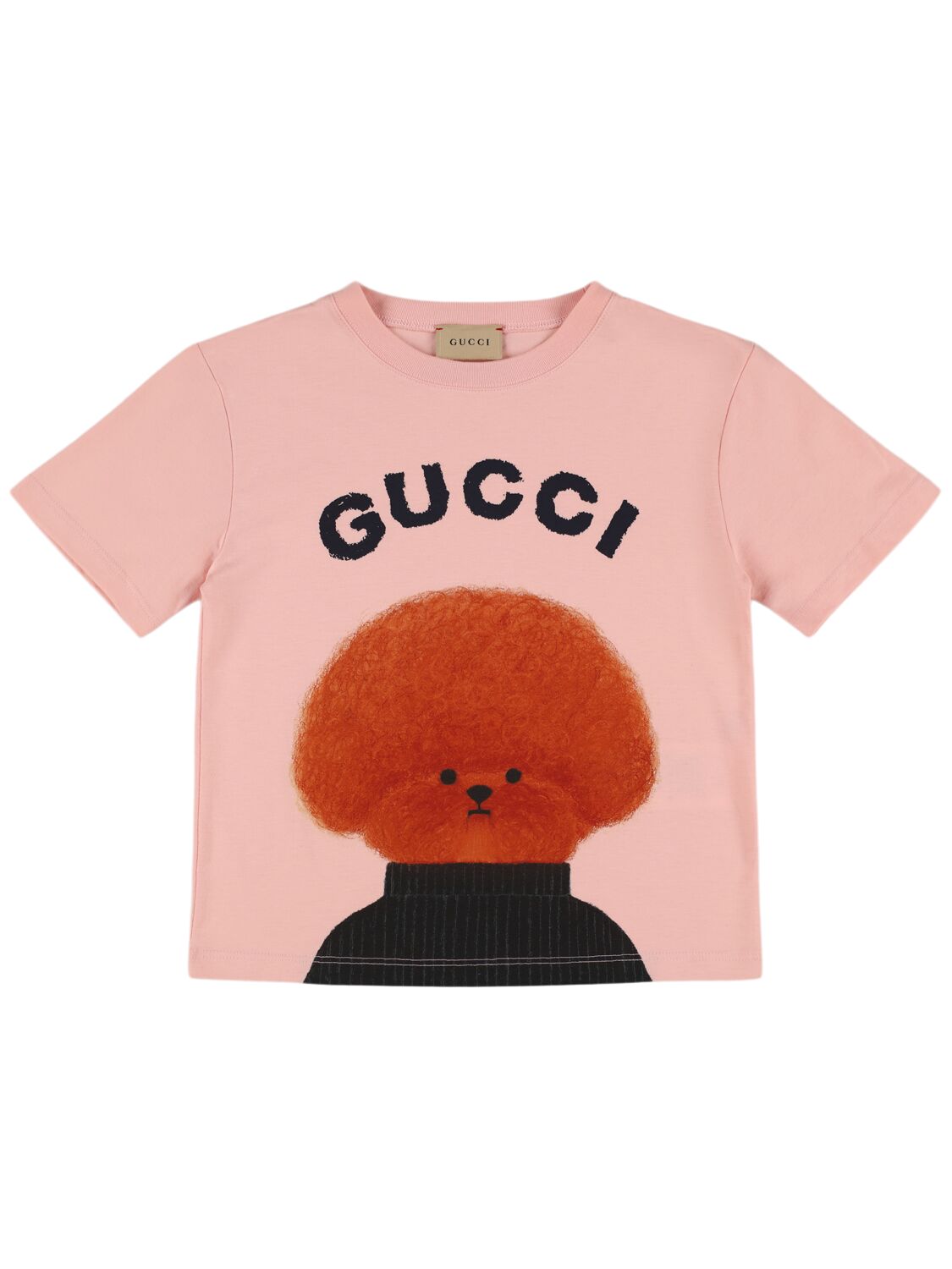 Gucci Logo Cotton T-shirt In Pink