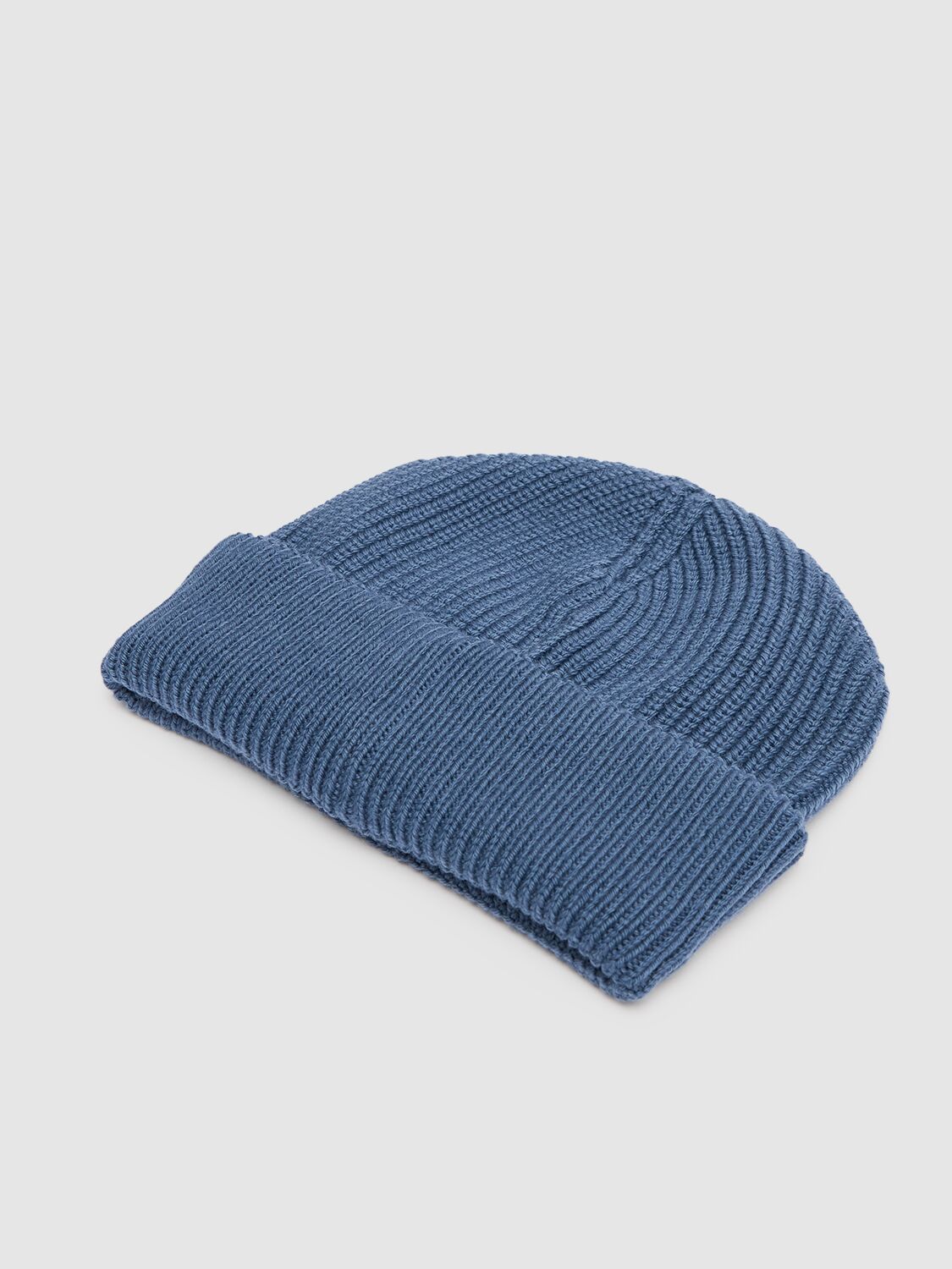 Shop Moncler Logo Wool Cordonet Beanie In Blue