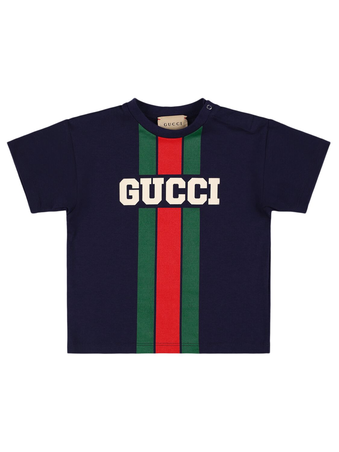 Gucci Logo Cotton T-shirt In Blue