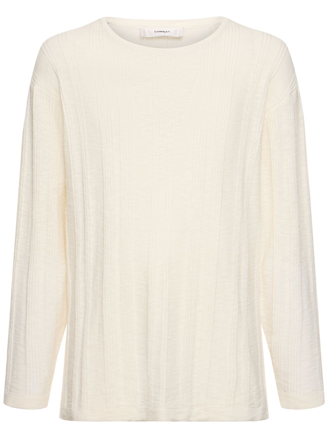Commas Cotton Blend Sweater In White