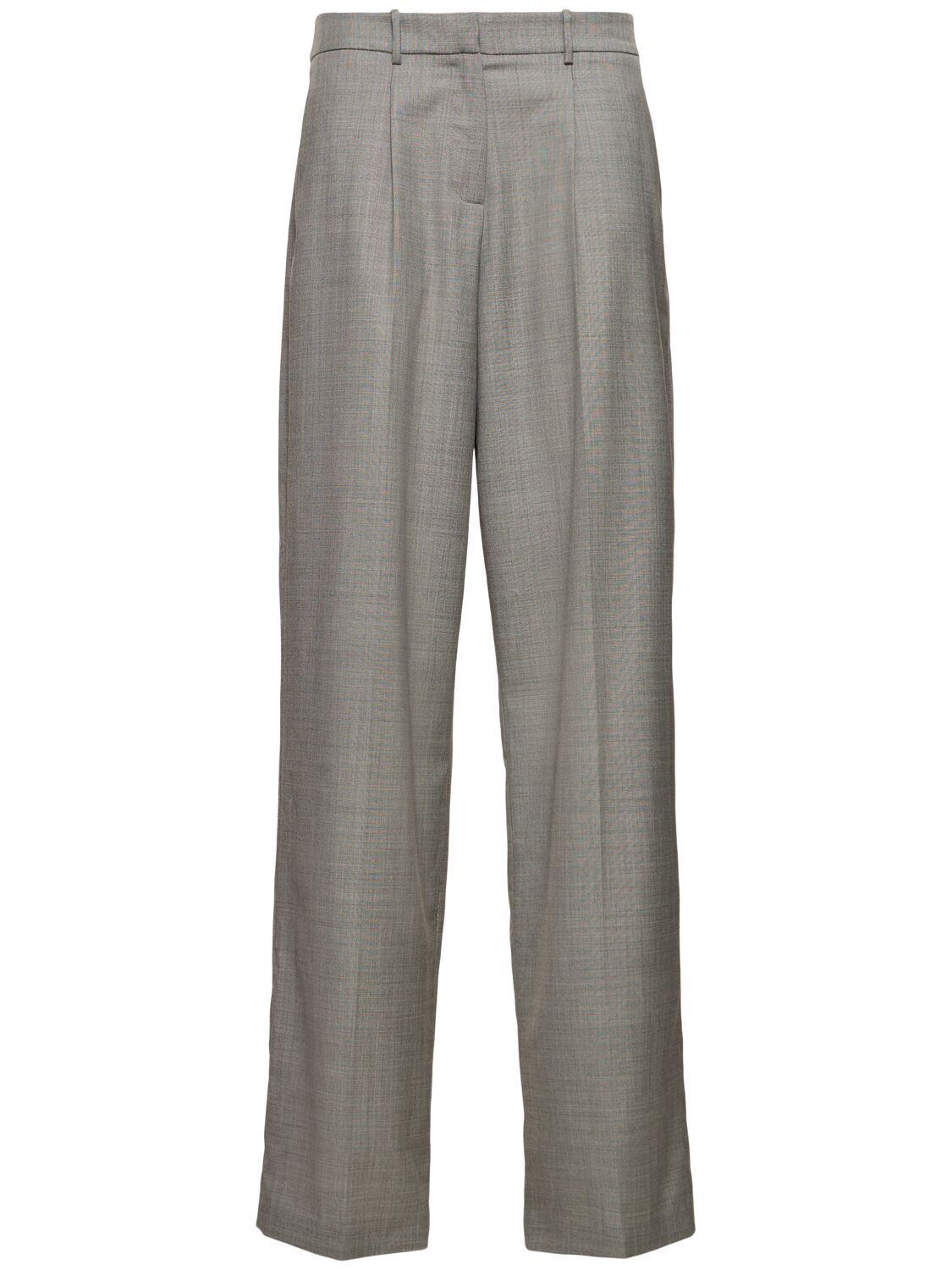 Magda Butrym Wool Blend Straight Pants In Gray