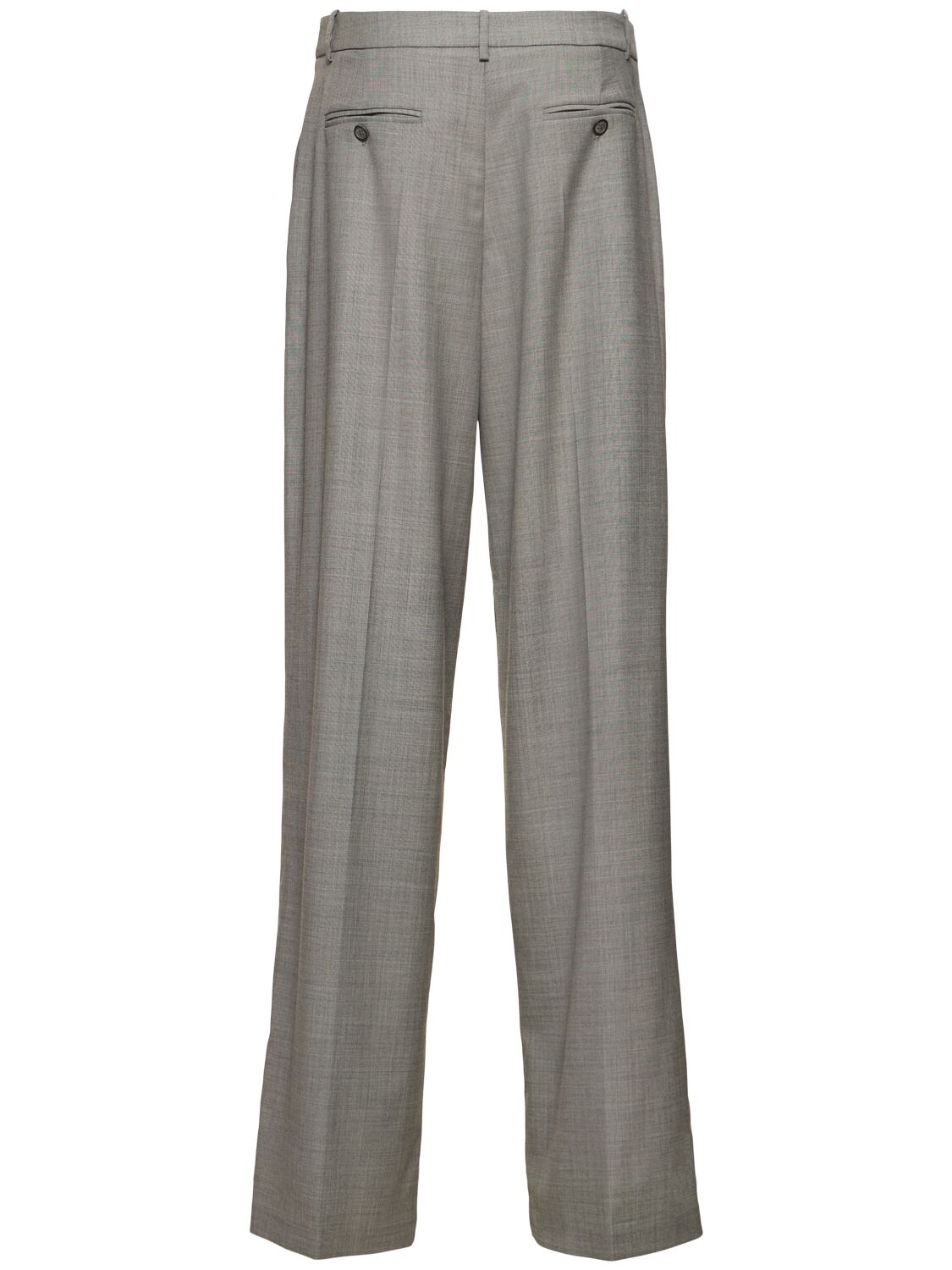 Shop Magda Butrym Wool Blend Straight Pants In Grey