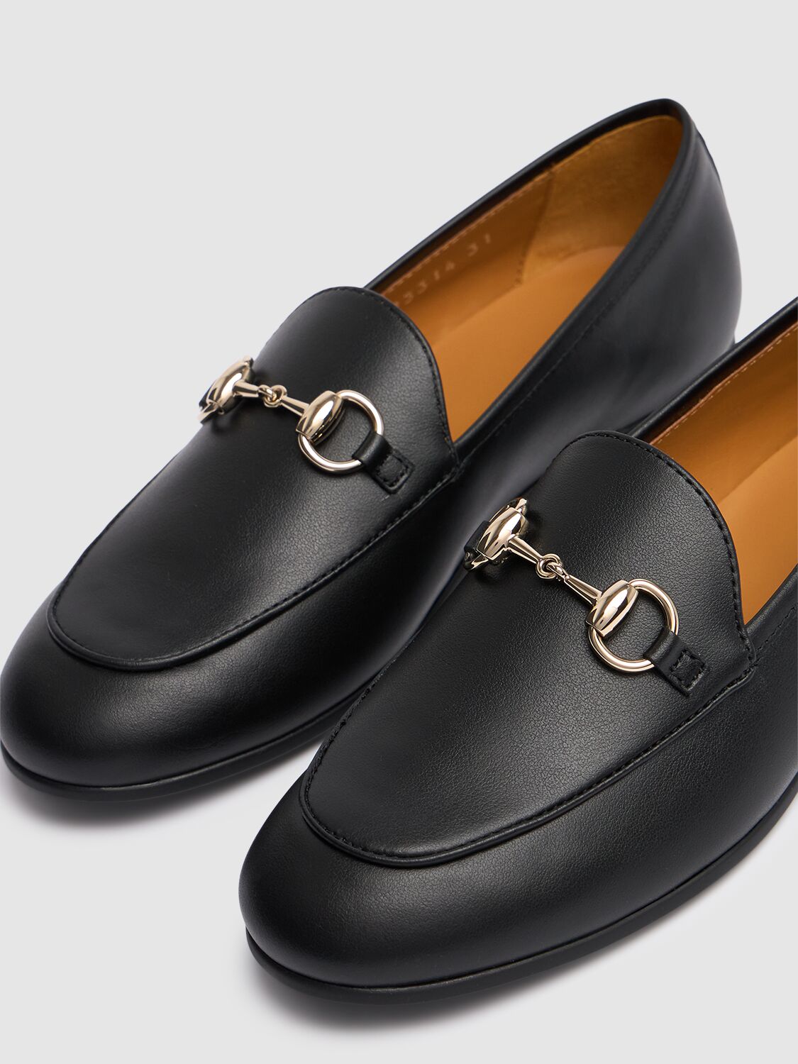 Shop Gucci Horsebit Leather Loafers In 黑色