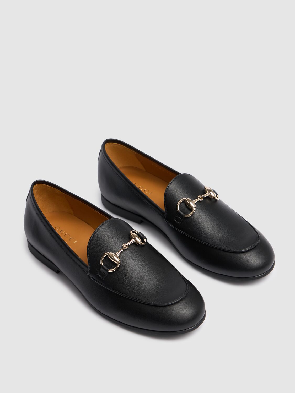 Shop Gucci Horsebit Leather Loafers In 黑色