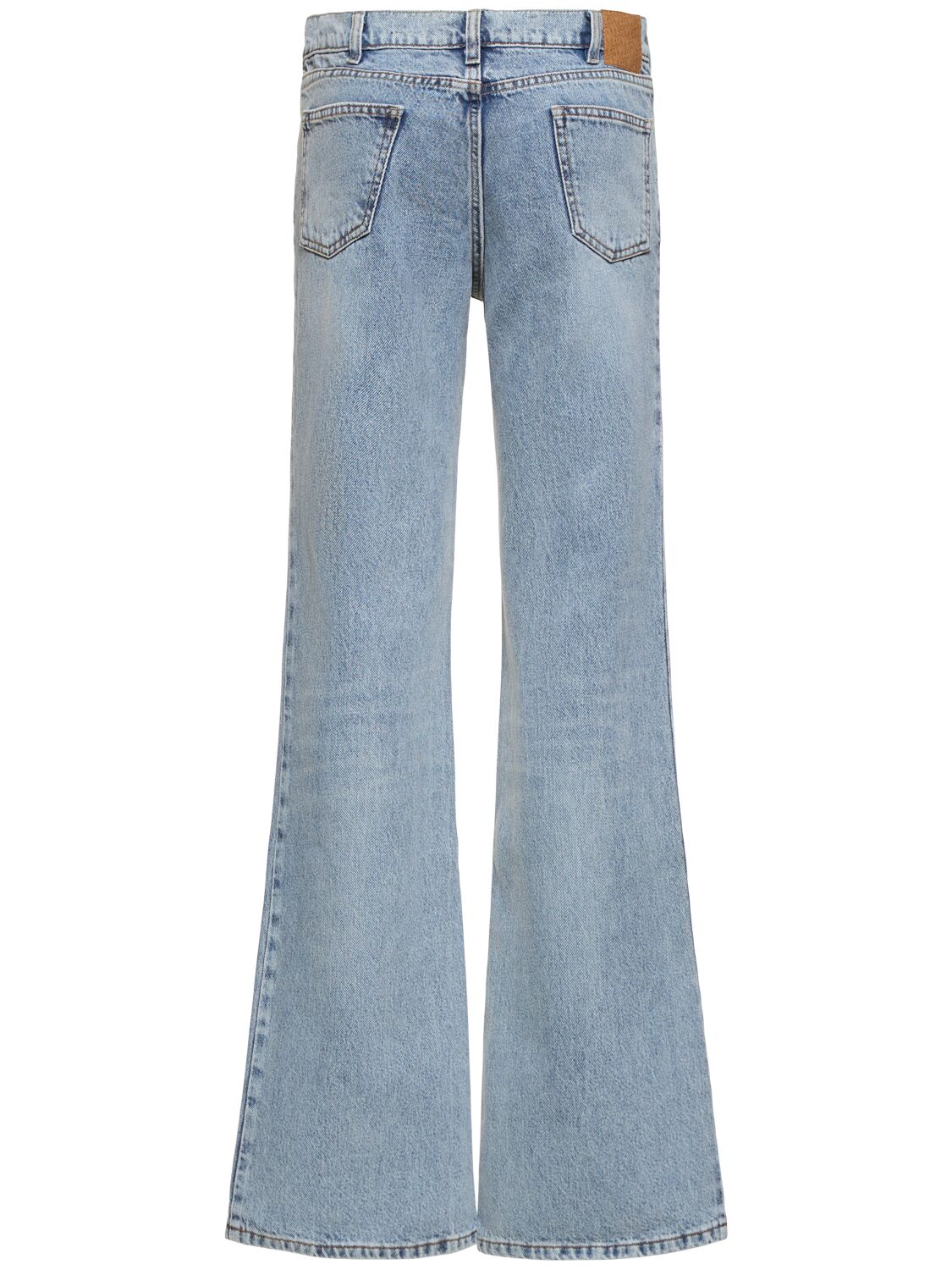 Shop Magda Butrym Mid Rise Denim Flared Jeans In Light Blue