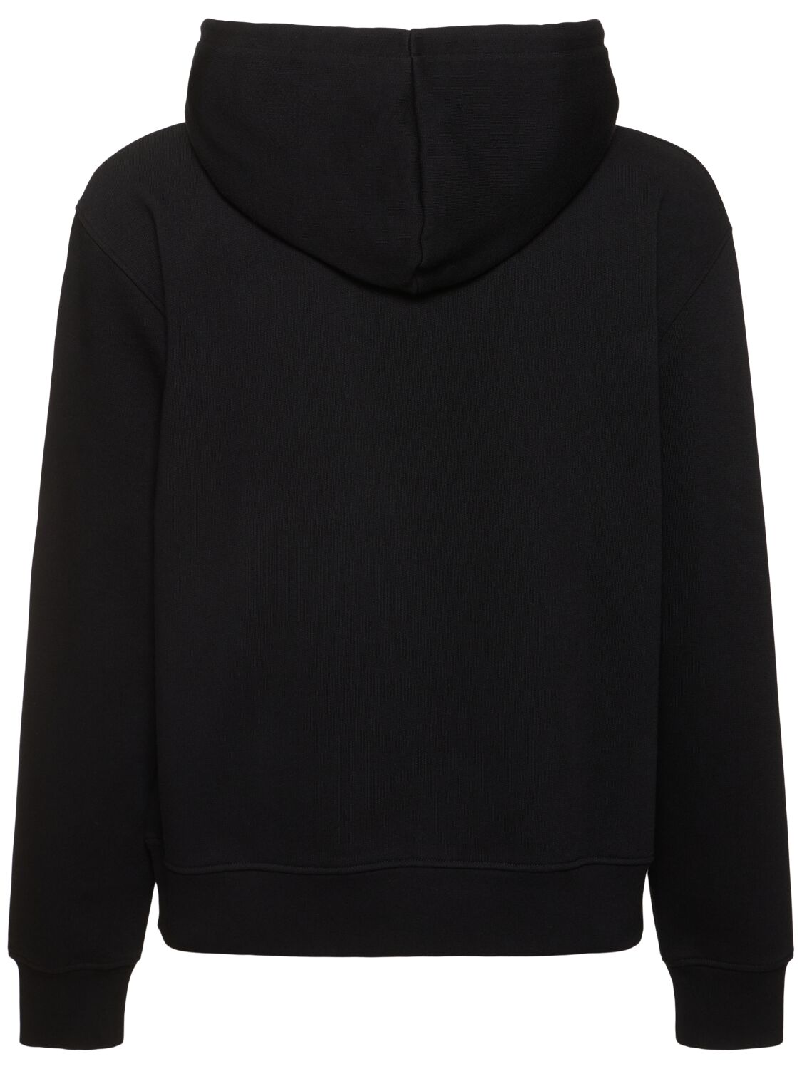 Shop Jacquemus Le Sweatshirt Brode Cotton Hoodie In 黑色