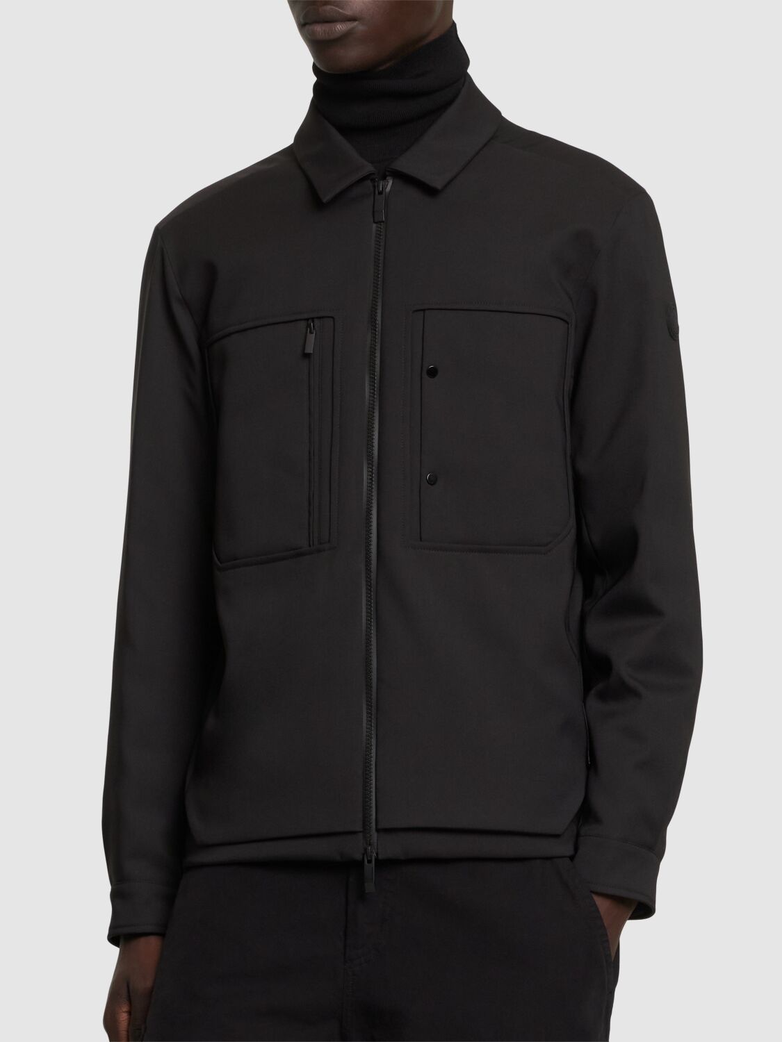 Shop Moncler Balaitous Tech Down Jacket In Black