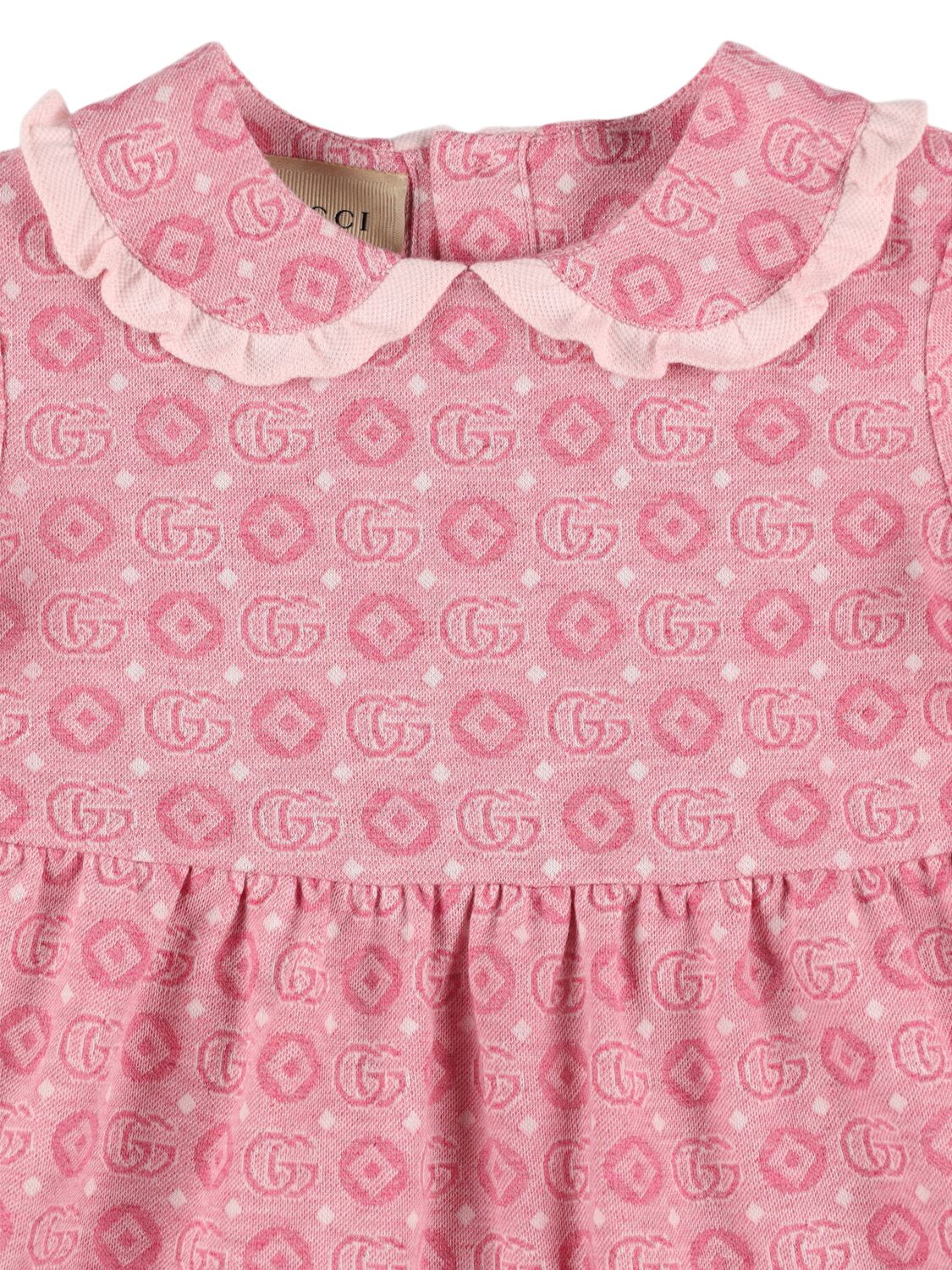 Shop Gucci Gg Dots Light Cotton Jersey Dress In Pink