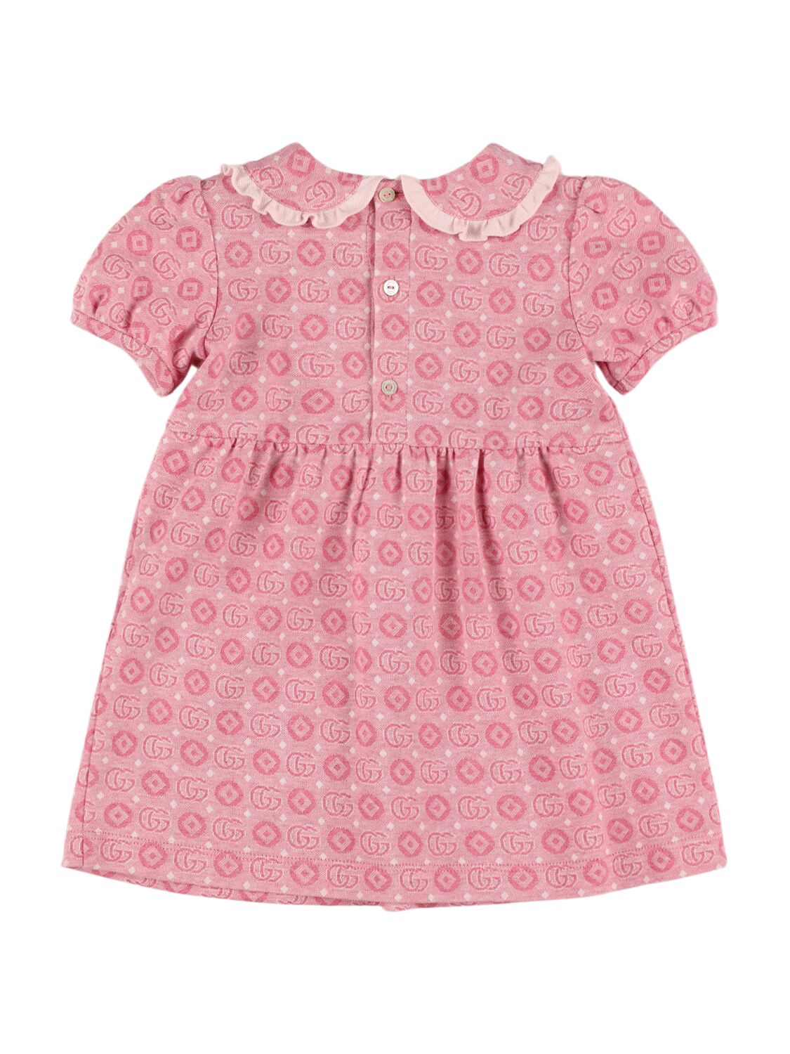 Shop Gucci Gg Dots Light Cotton Jersey Dress In Pink