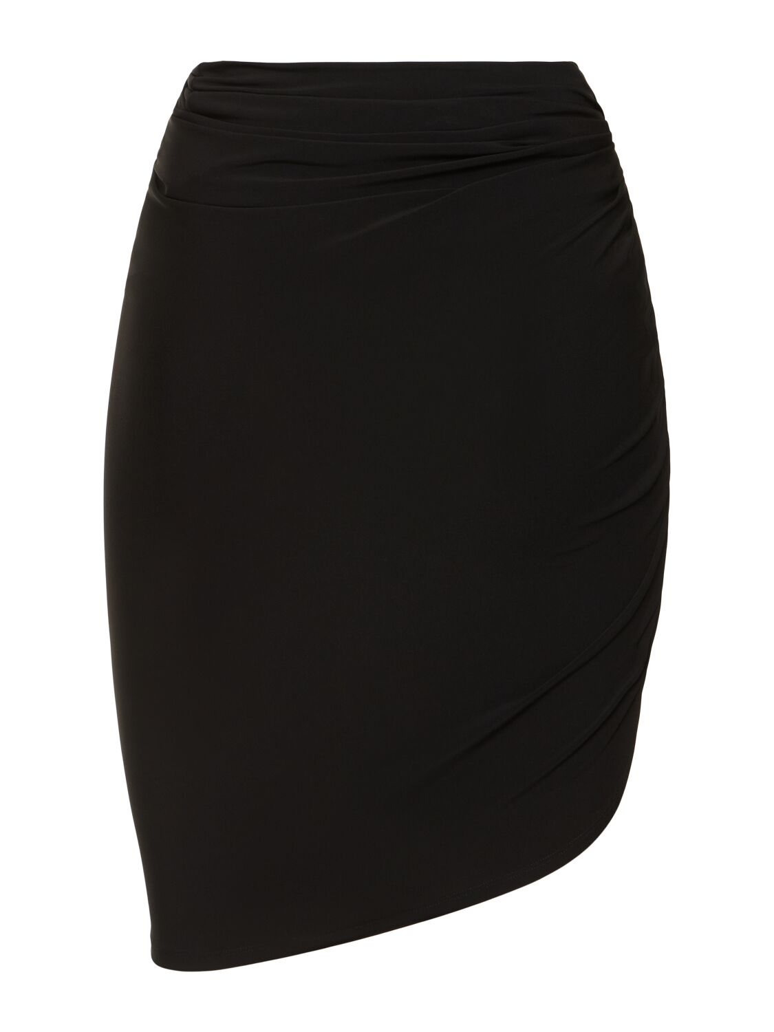 Shop Jacquemus La Mini Jupe Drapeado Jersey Skirt In 黑色