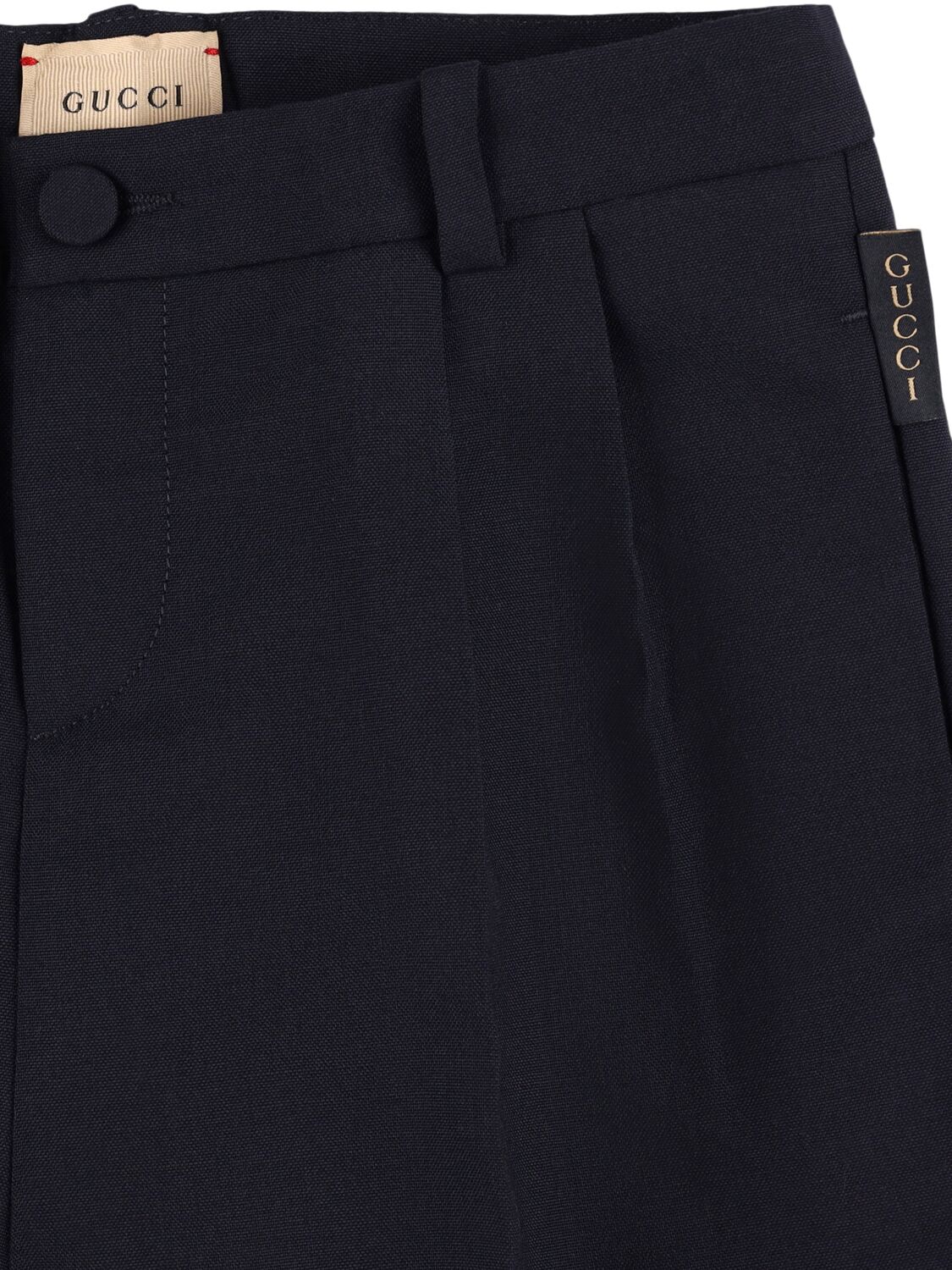 Shop Gucci Military Wool Bermuda Shorts In Indigo