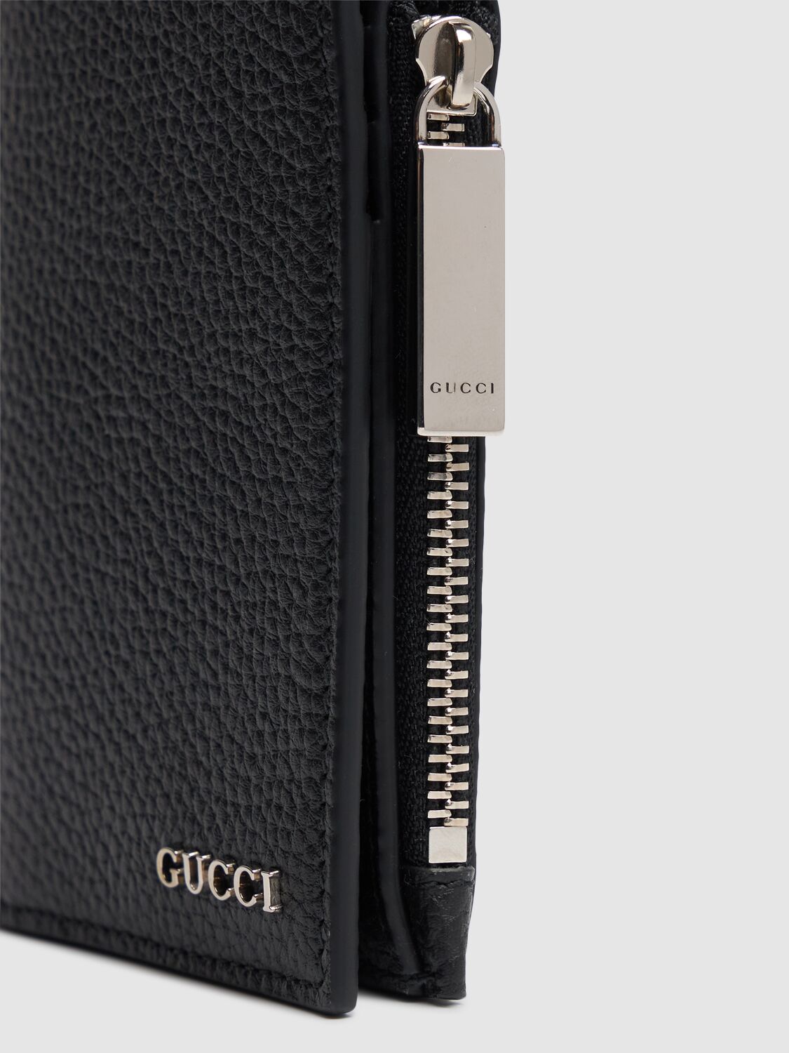 Shop Gucci Script Leather Wallet In Black