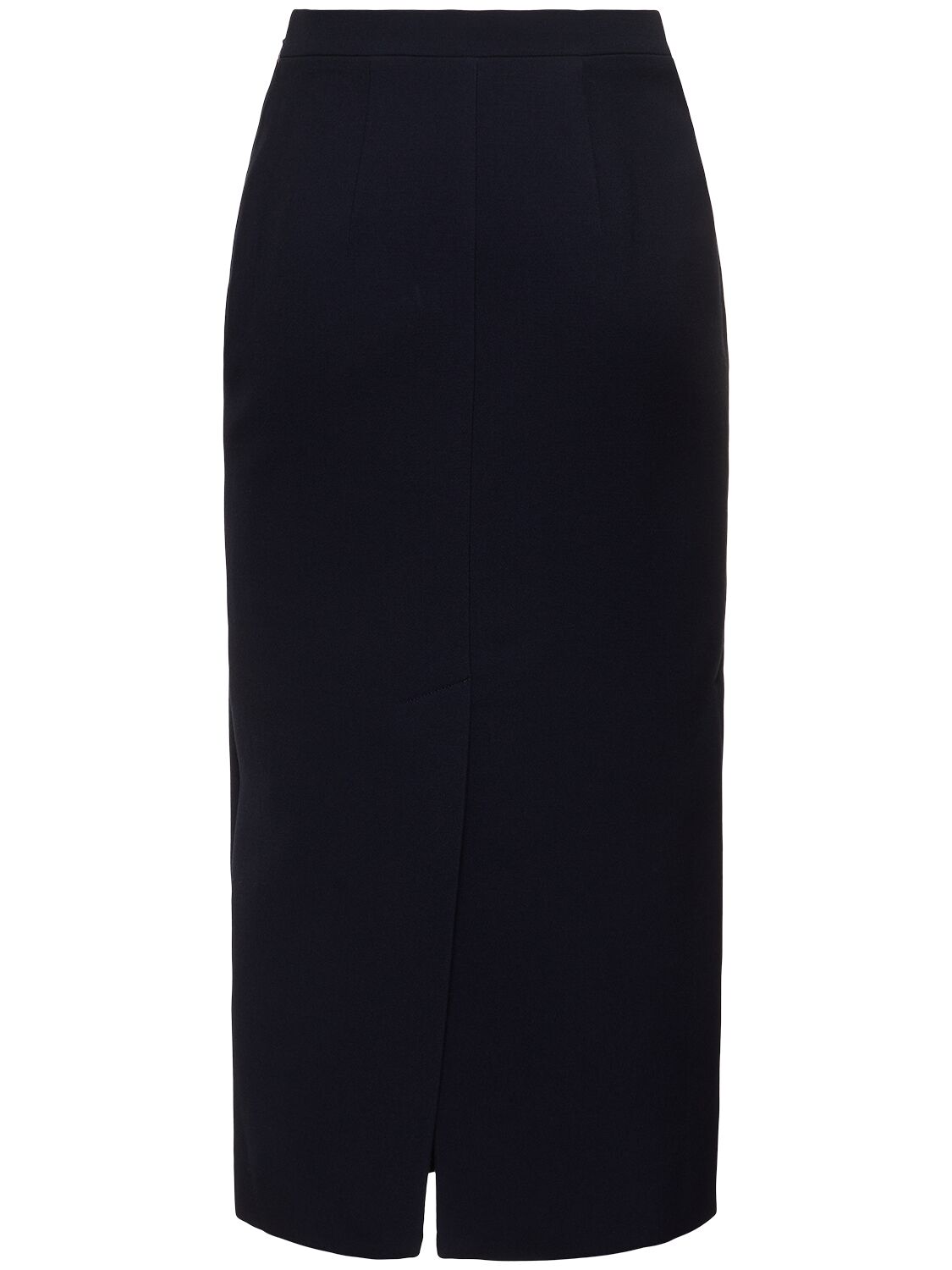 Shop Alessandra Rich Wool Midi Skirt In Navy