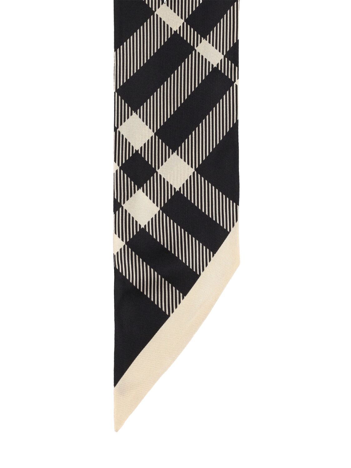 Shop Burberry Vintage Reverse Silk Skinny Scarf In Black/calico