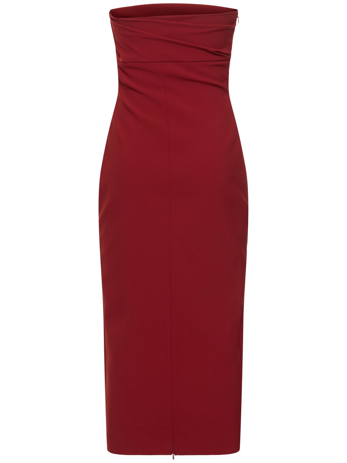 Shop Philosophy Di Lorenzo Serafini Double Crepe Strapless Midi Dress In Red