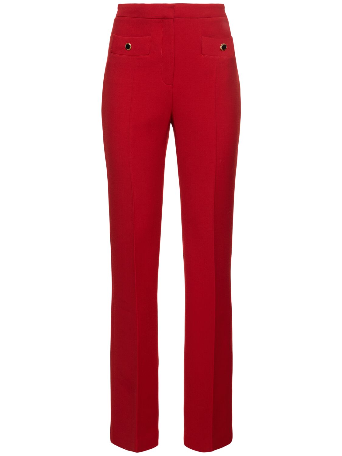 Alessandra Rich Wool High Waisted Pants In Red