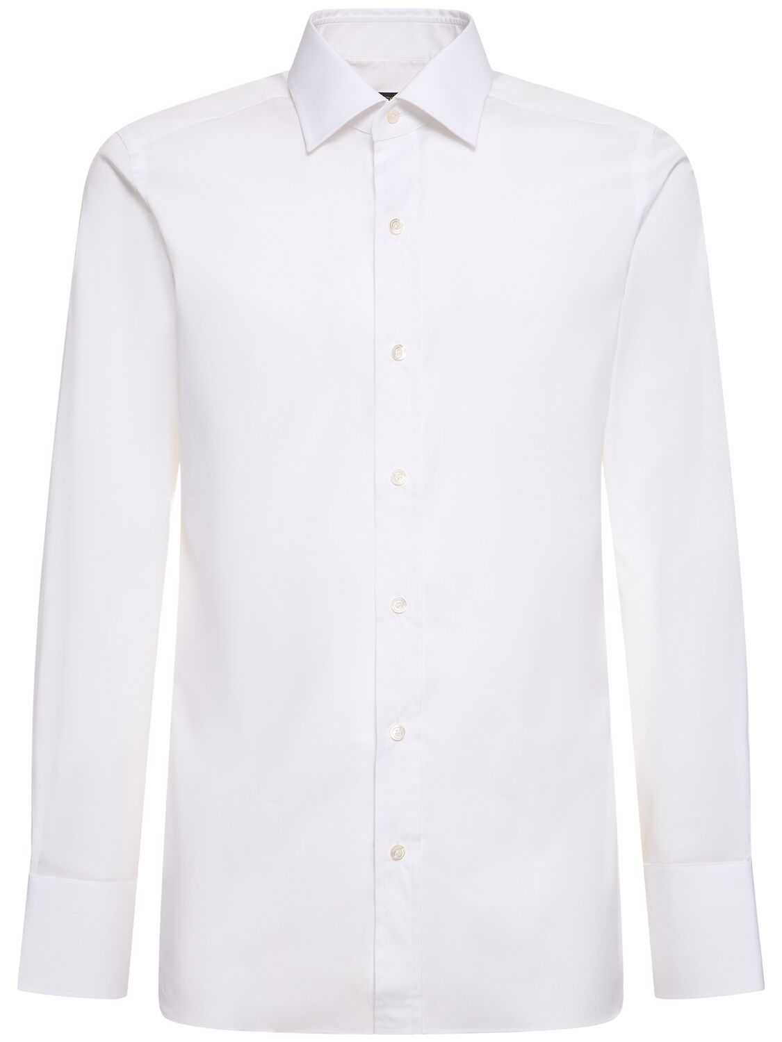 Tom Ford Cotton Poplin Slim Fit Shirt In White